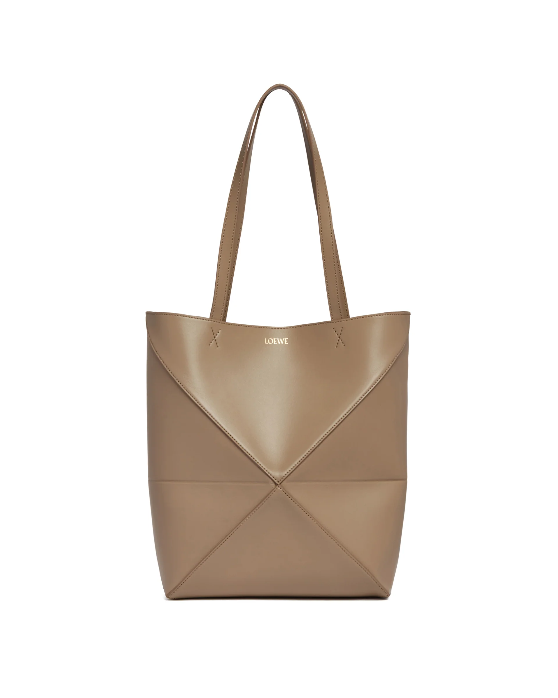 Borsa Beige Puzzle Fold Tote Media