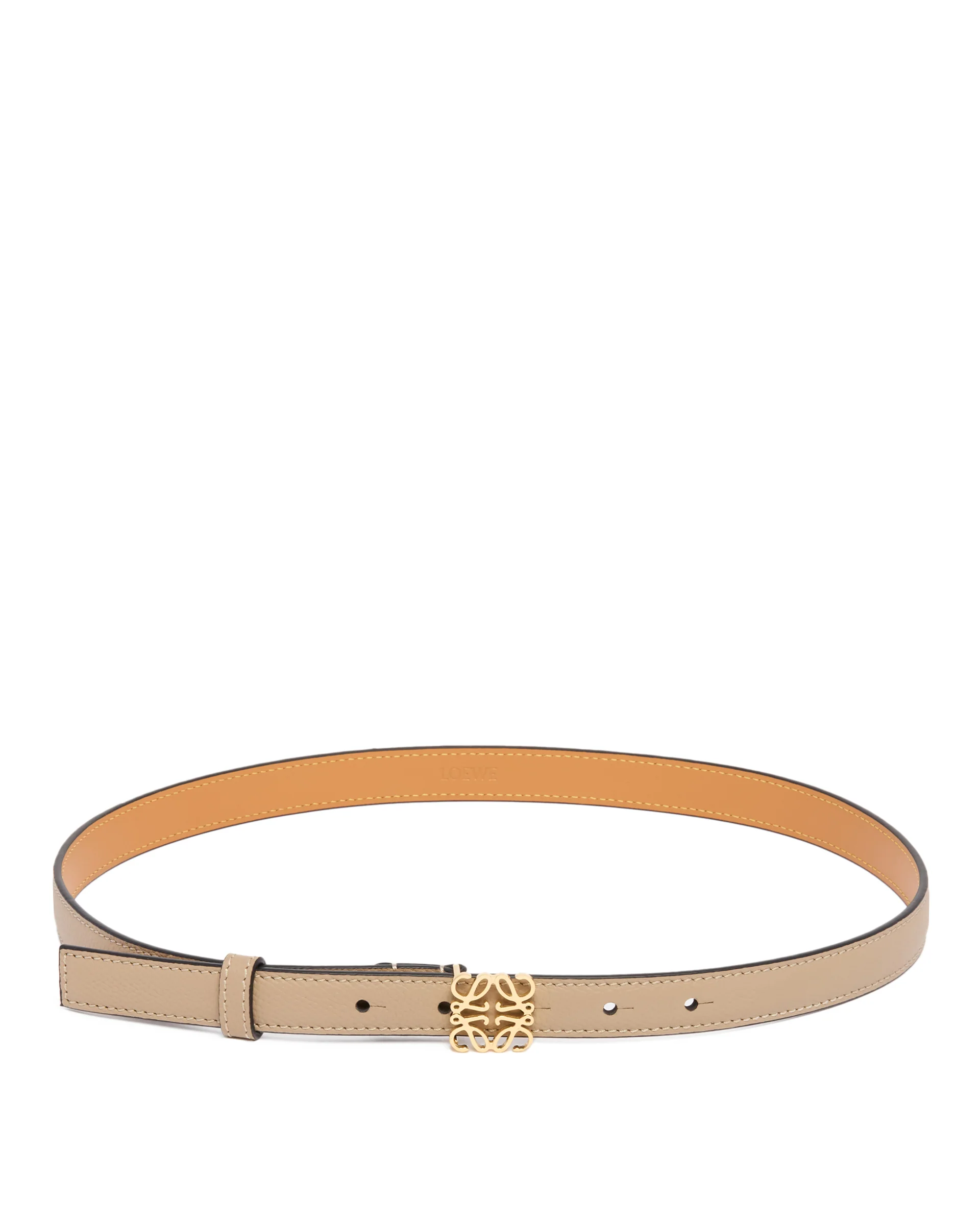 Cintura Anagram In Pelle Beige