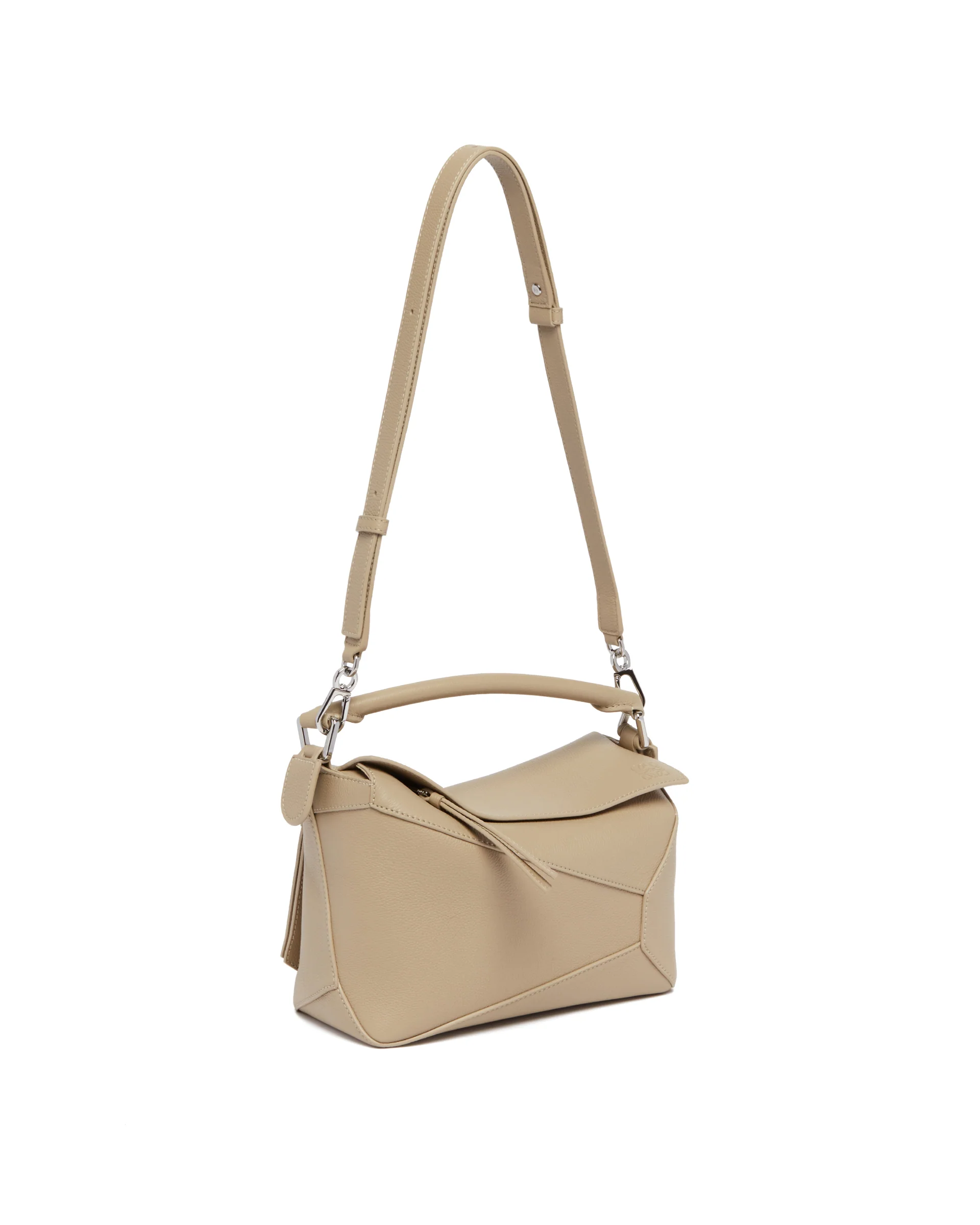 Borsa Puzzle Edge Piccola Beige - Image 5
