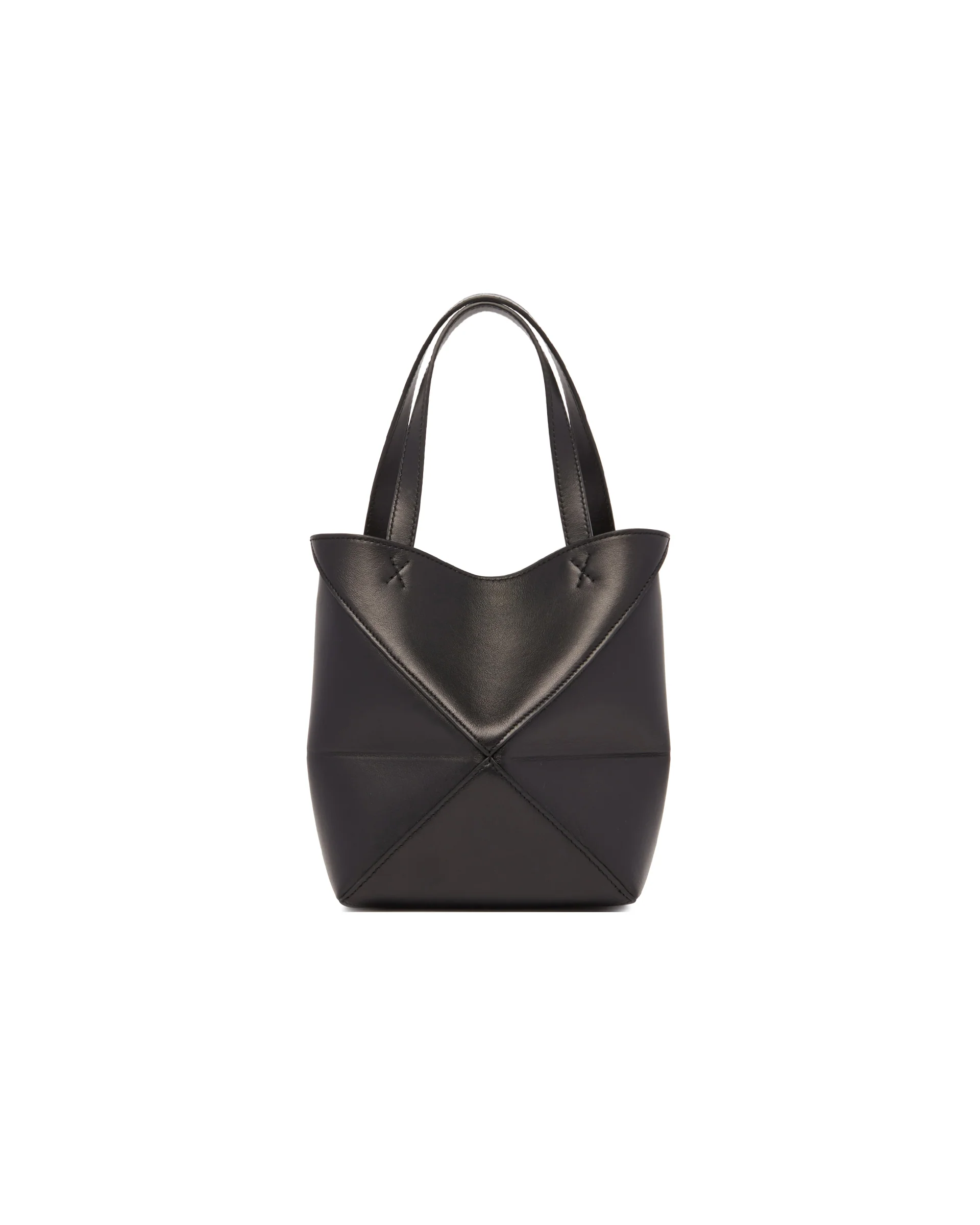 Borsa Puzzle Fold piccola in pelle nera - Image 6