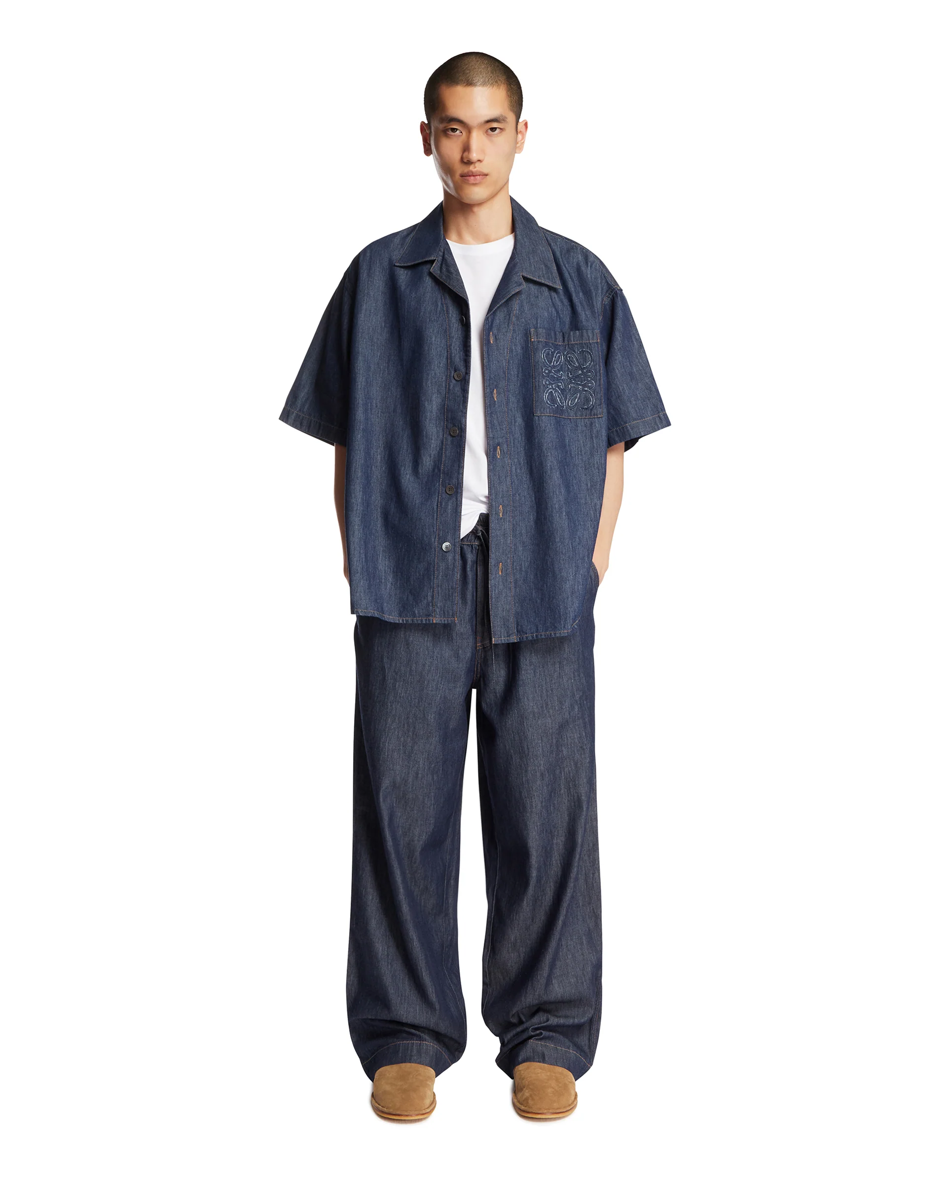 Pantaloni Anagram In Denim Blu - Image 3