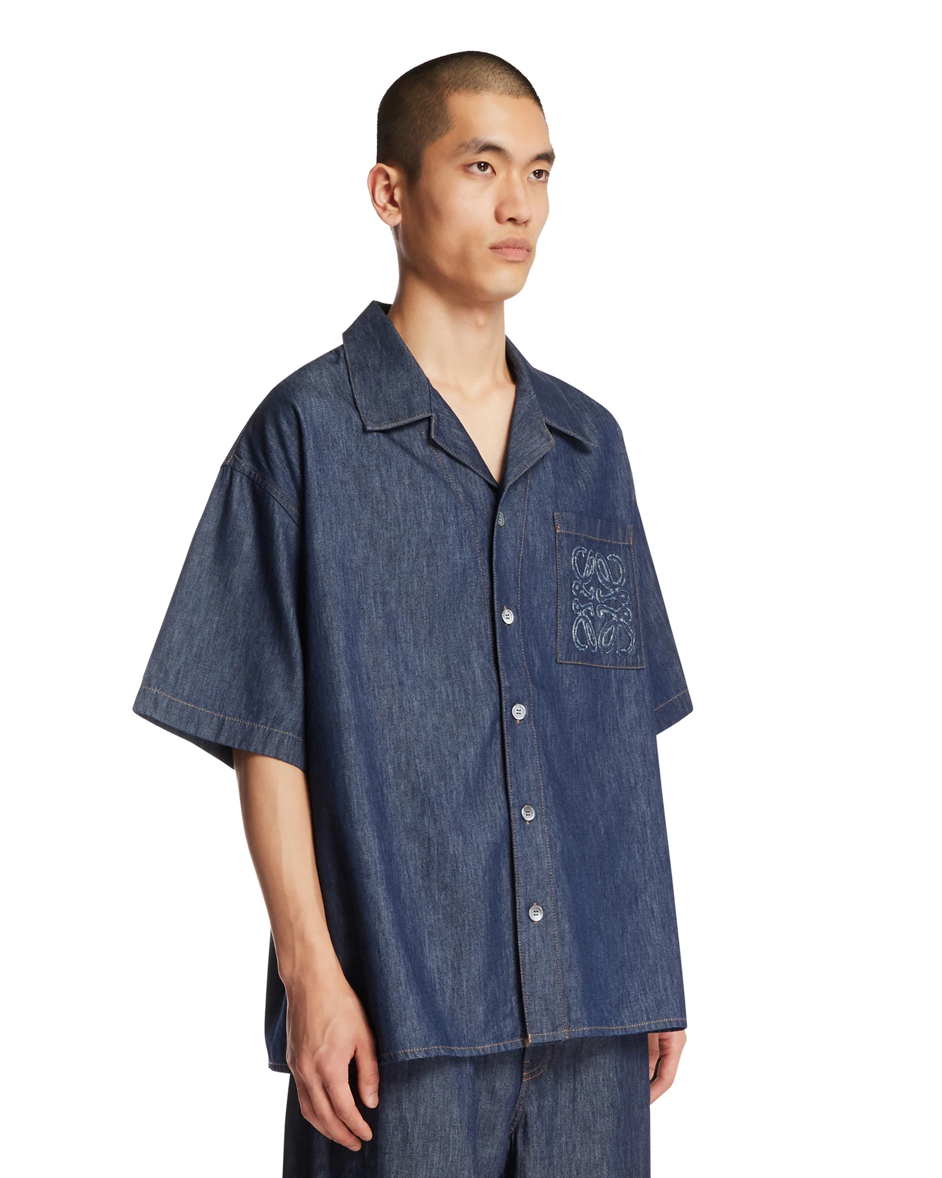 Camicia Anagram In Denim Blu - Image 2