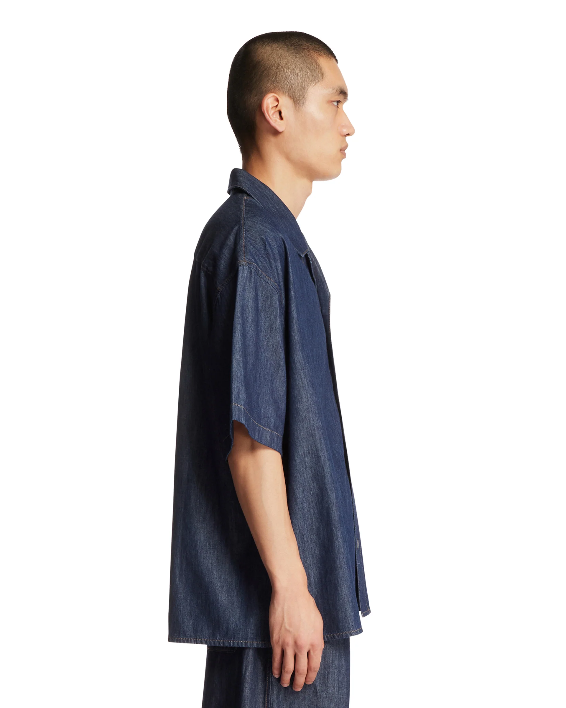 Camicia Anagram In Denim Blu - Image 4