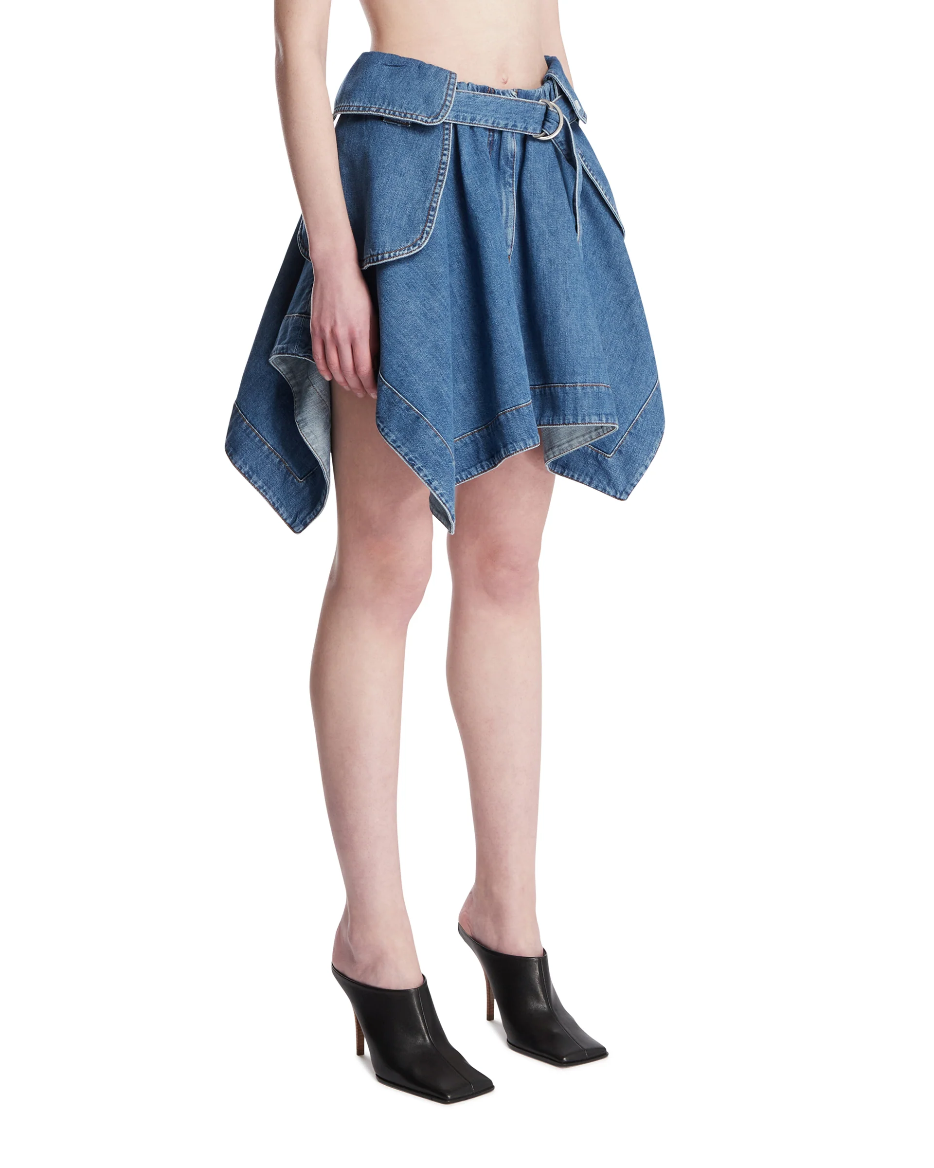 Minigonna Cargo In Denim Blu - Image 2