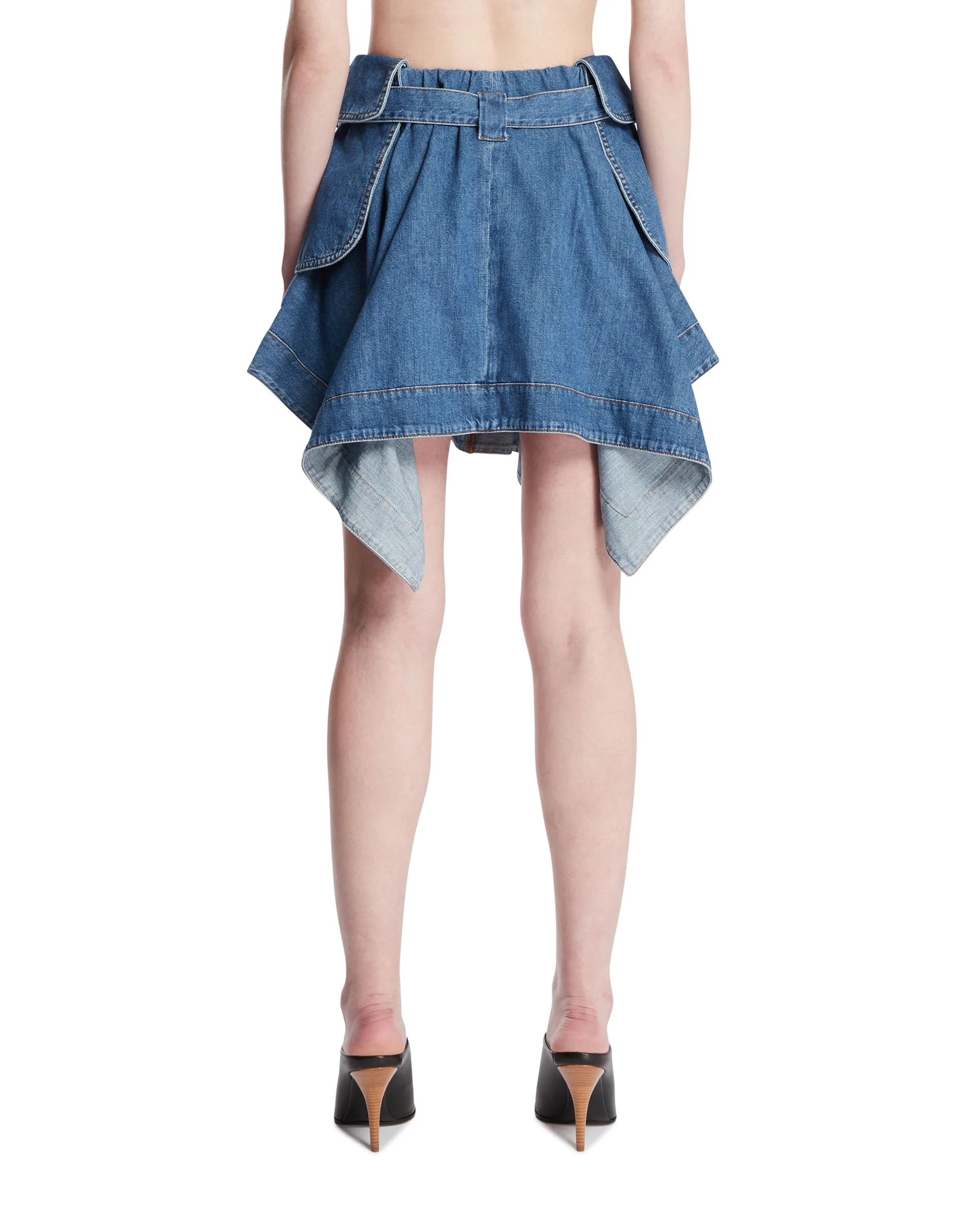 Minigonna Cargo In Denim Blu - Image 5