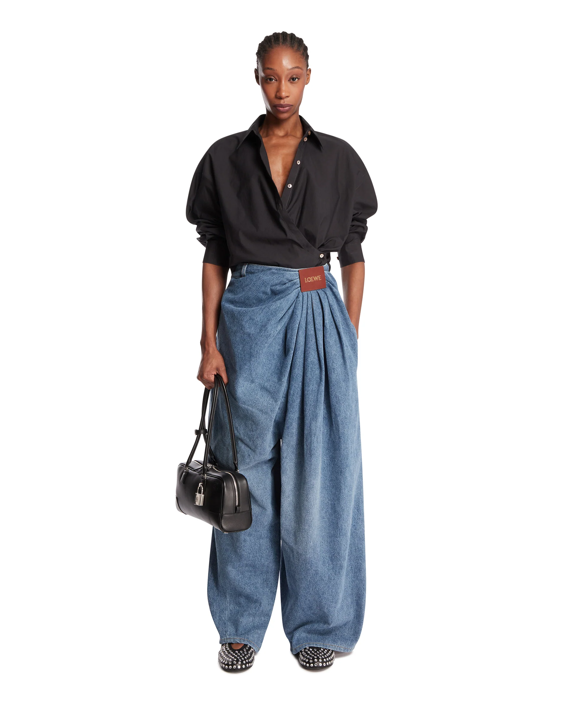 Jeans Con Drappeggi Blu - Image 3