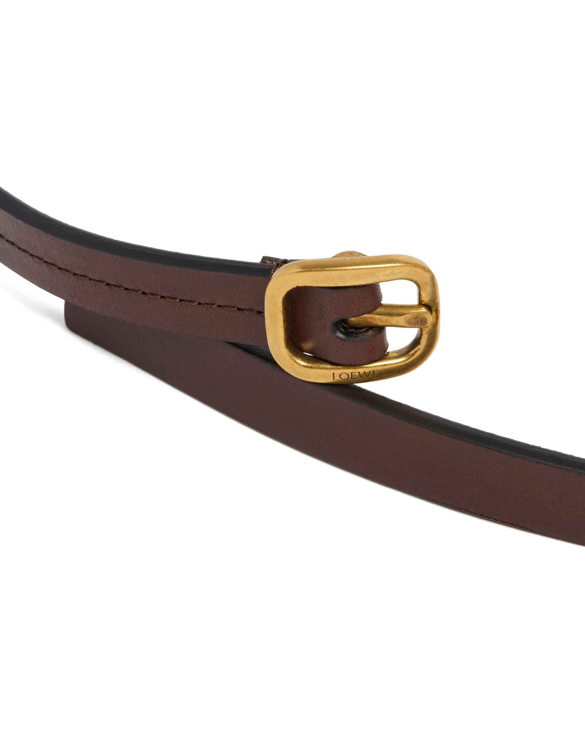 Cintura Arrotondata In Pelle Marrone - Image 3