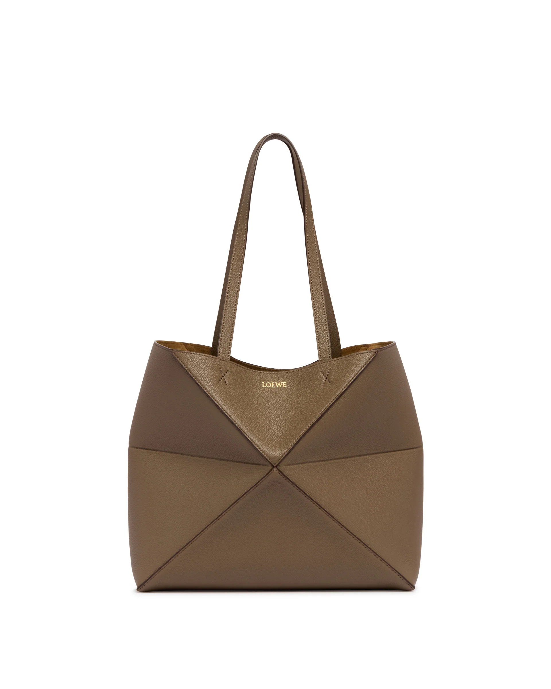 Borsa Fold Puzzle Tote Media Marrone