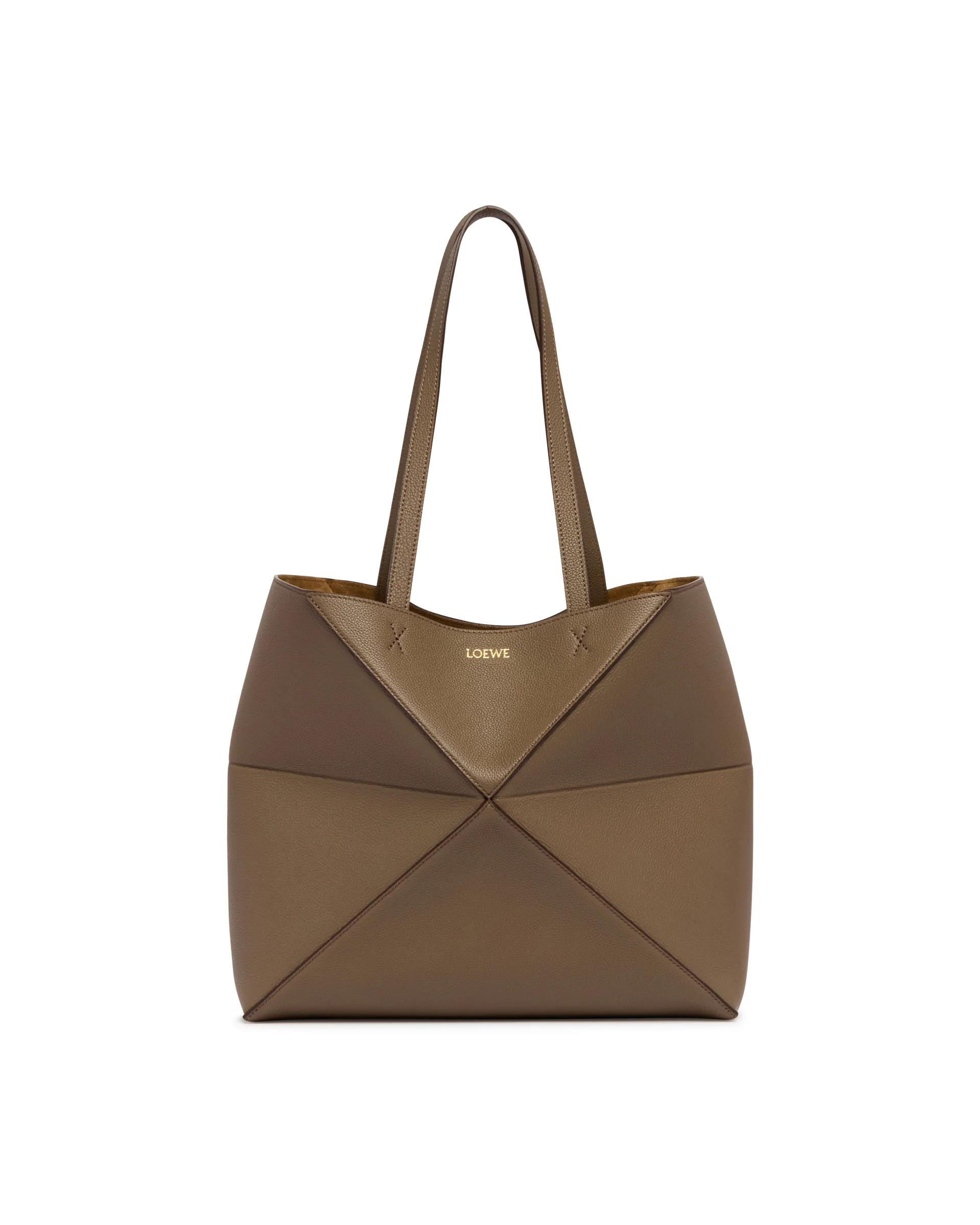 Borsa Fold Puzzle Tote Media Marrone - Image 2