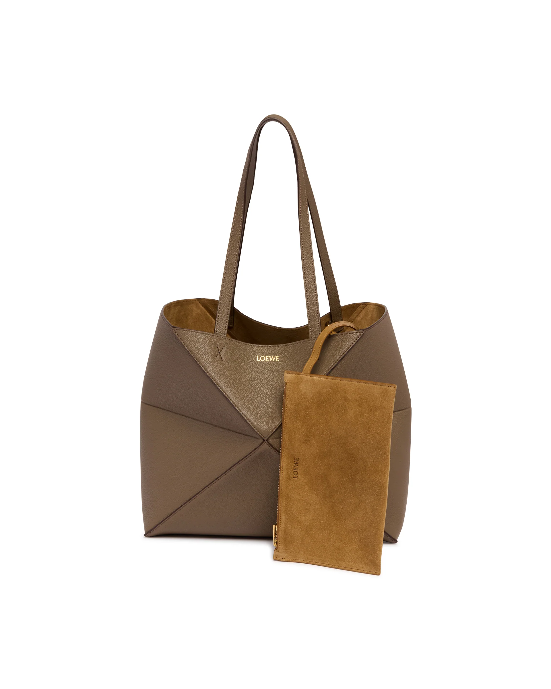 Borsa Fold Puzzle Tote Media Marrone - Image 4