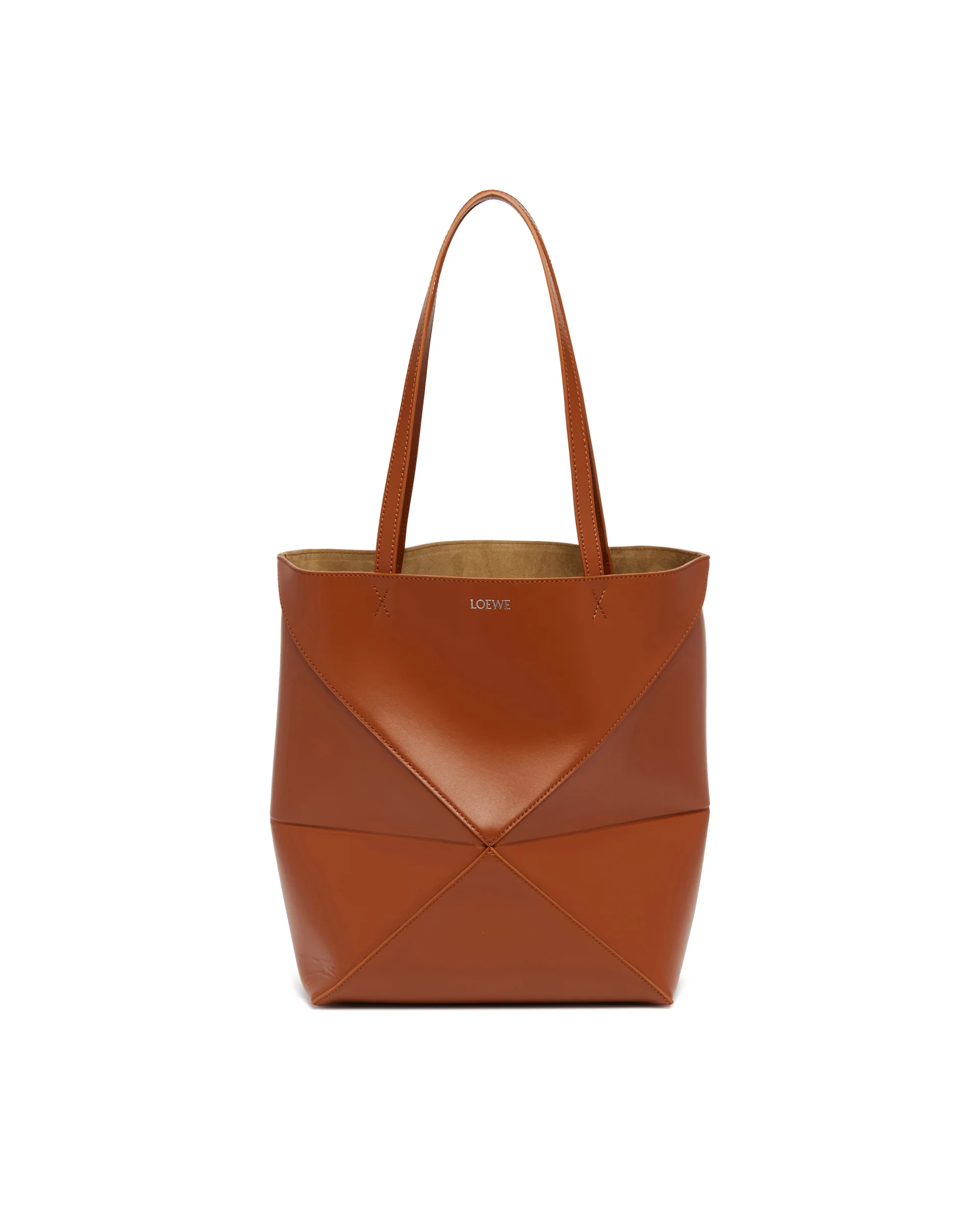 Borsa Puzzle Fold Tote Media Marrone - Image 2