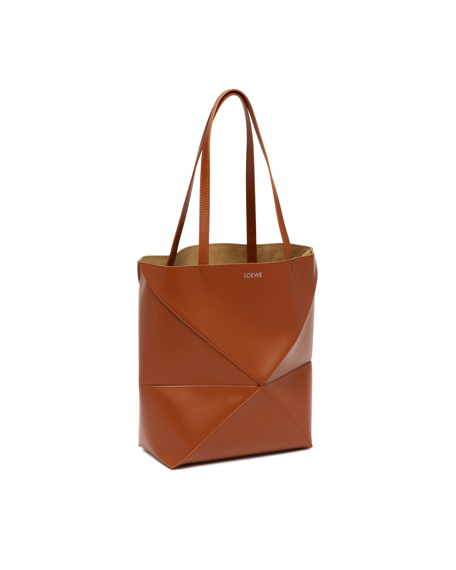 Borsa Puzzle Fold Tote Media Marrone - Image 5