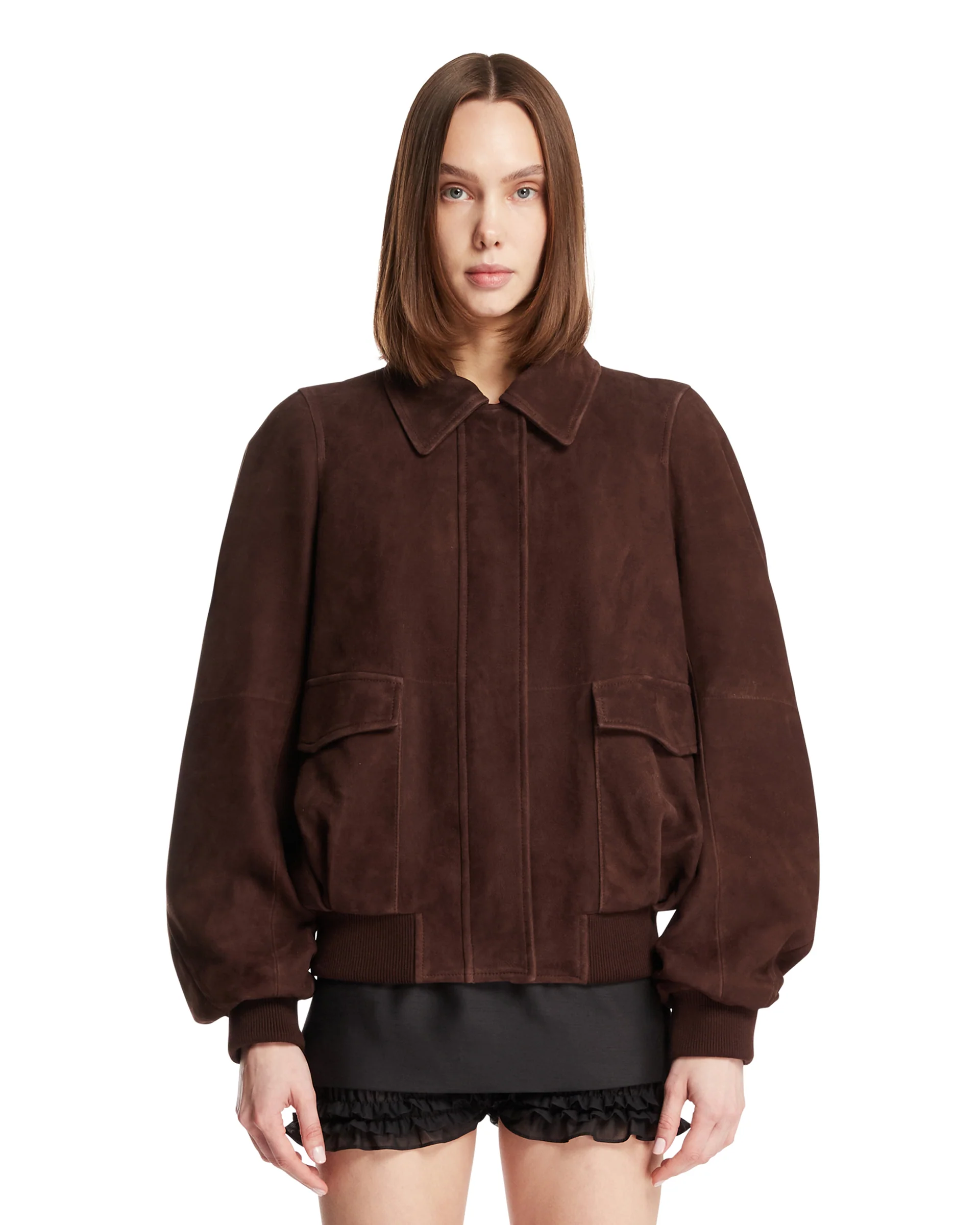 Giacca In Suede Marrone