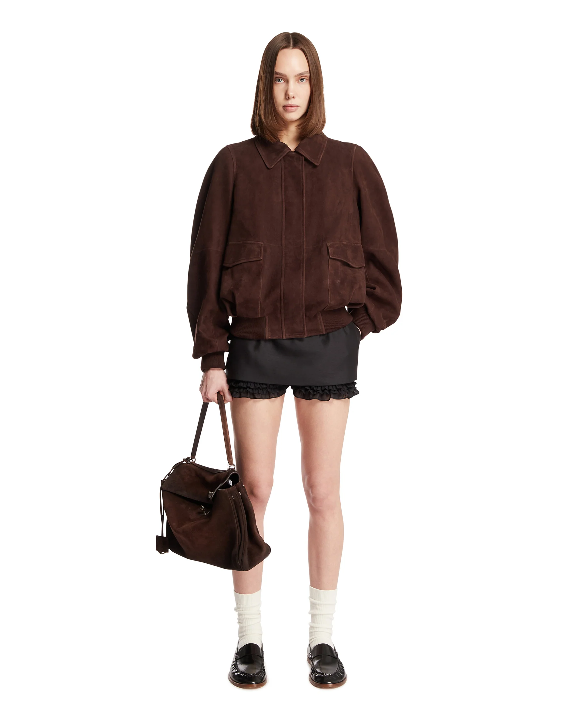 Giacca In Suede Marrone - Image 3