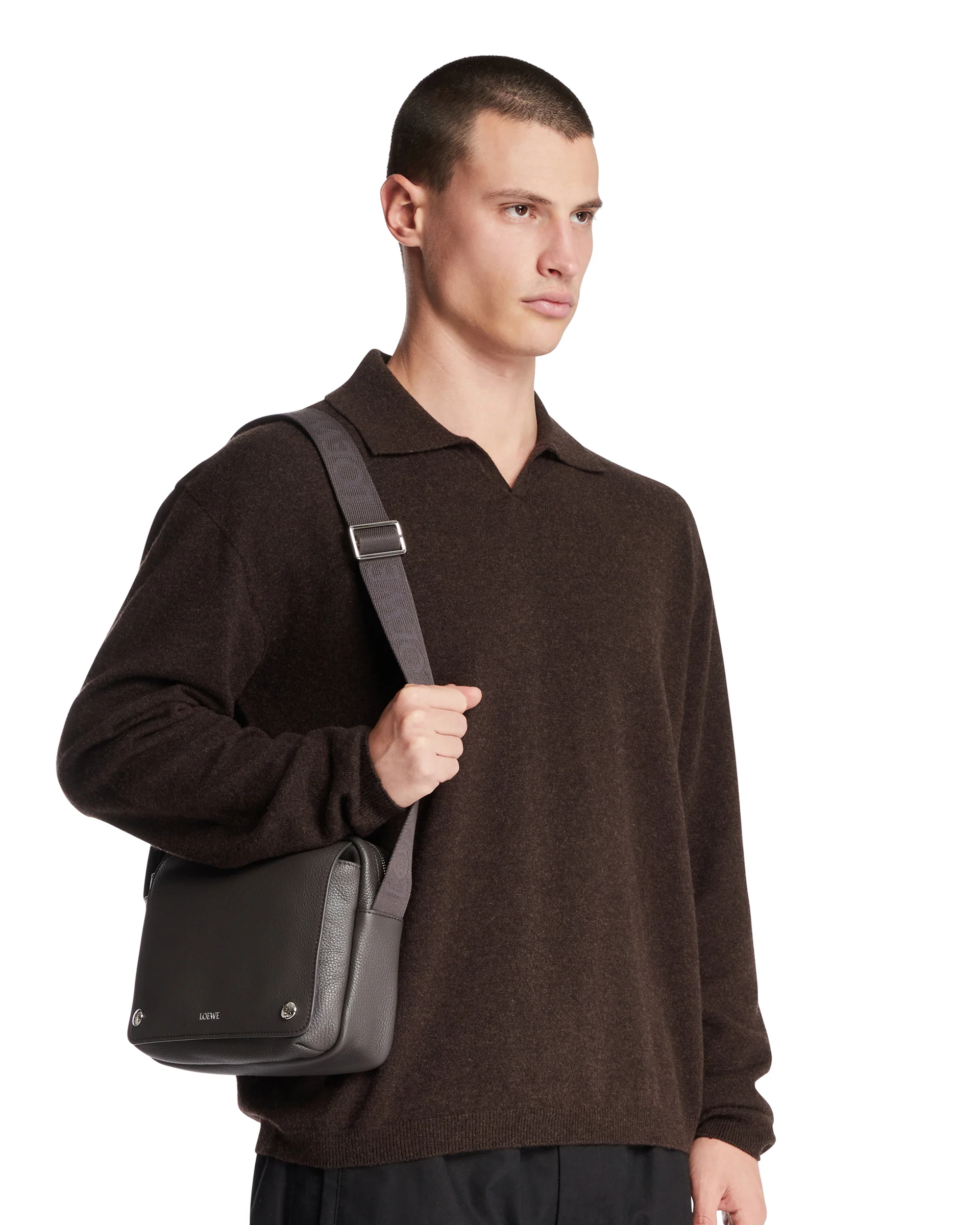 Borsa Pebble Messenger Media Grigia - Image 3
