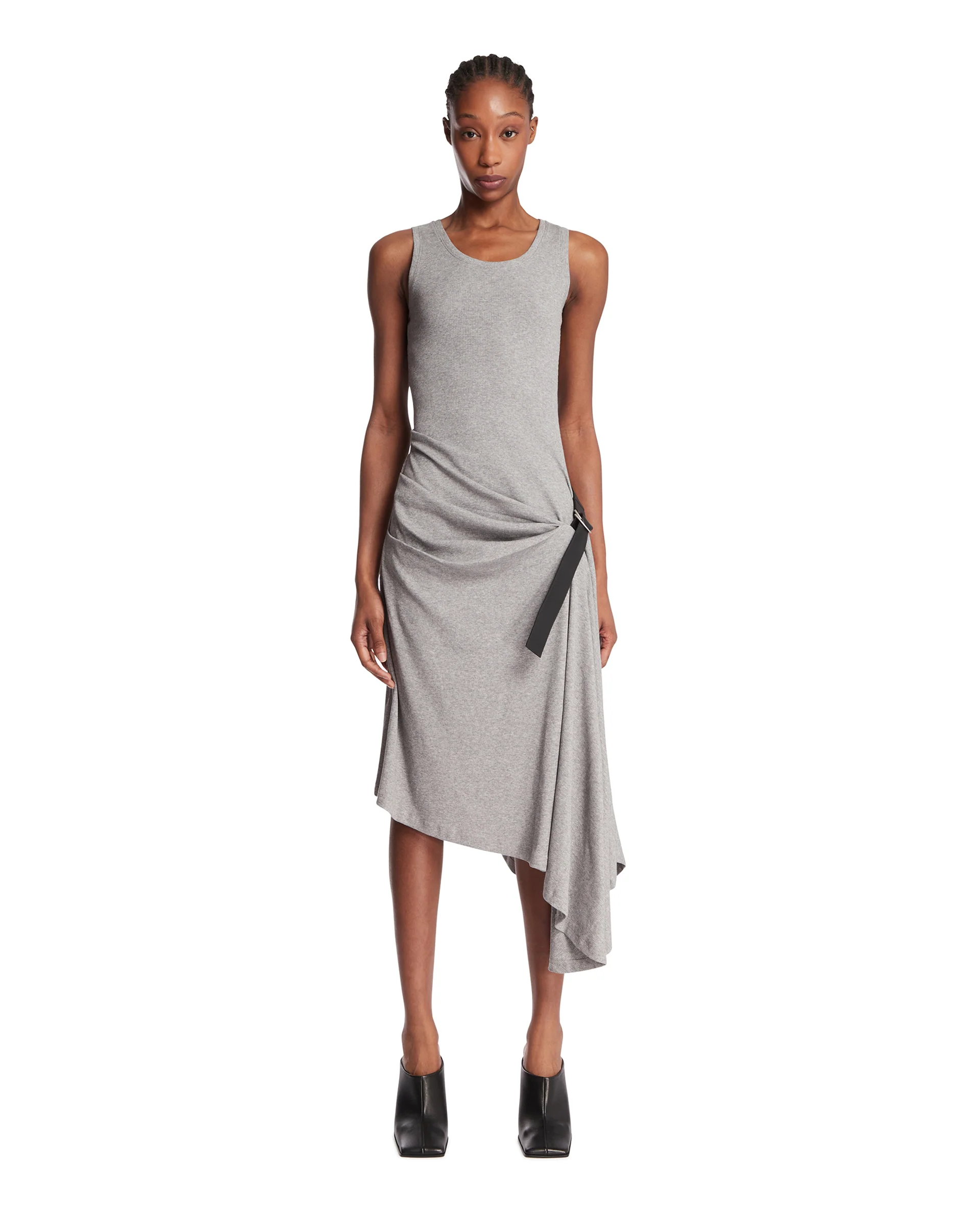 Abito A Canotta In Cotone Stretch Grigio