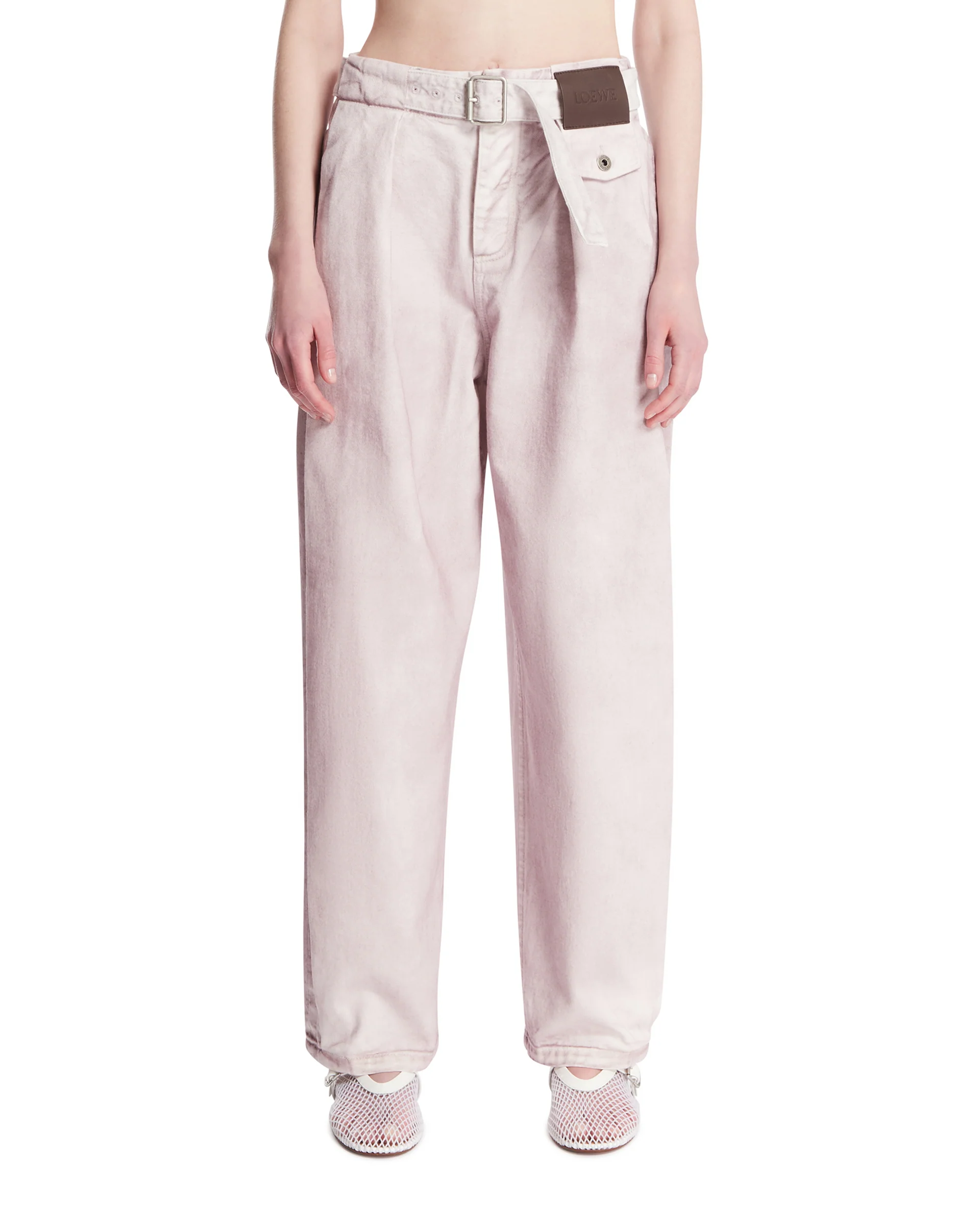 Pantaloni In Cotone Rosa