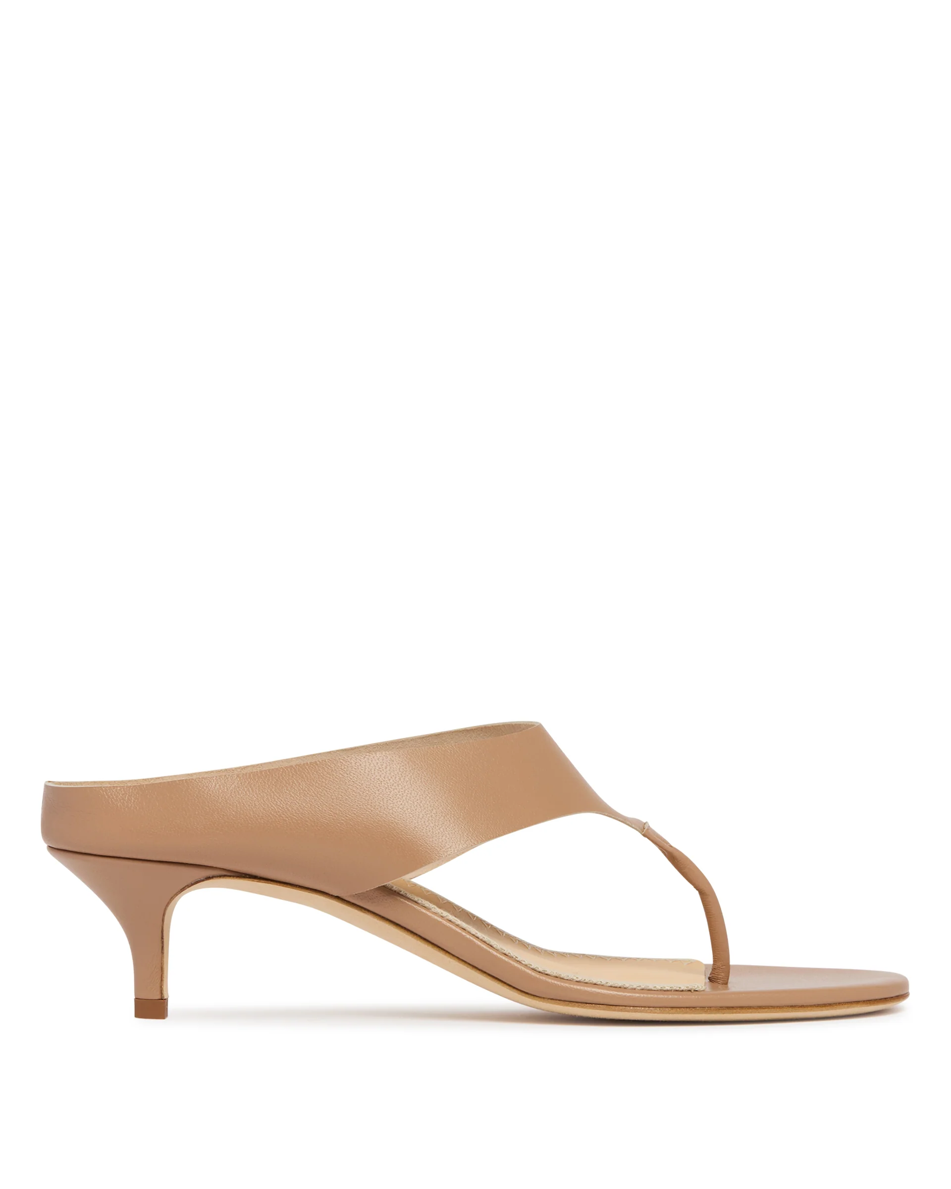 Sandali Infradito In Pelle Beige