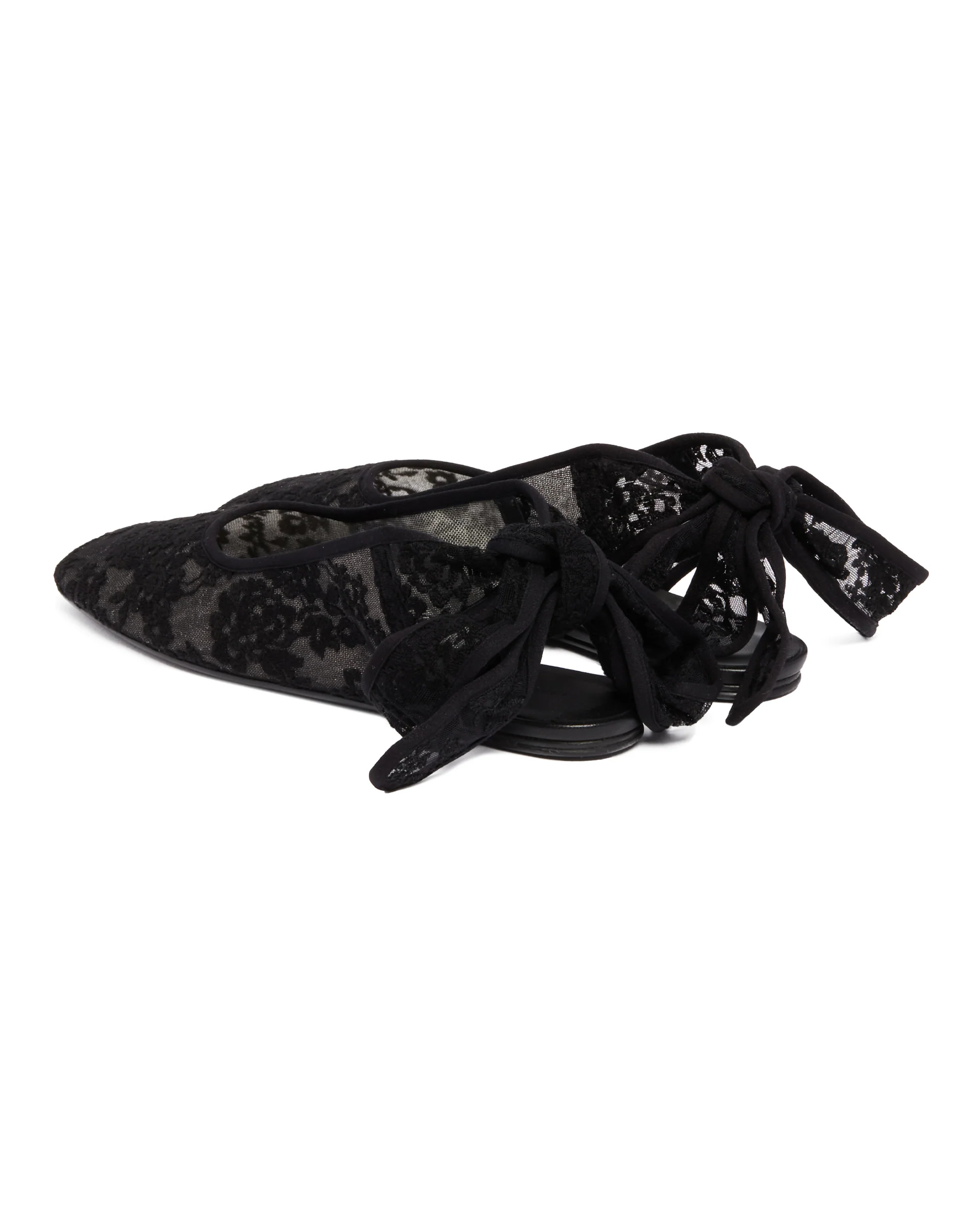 Ballerine Lace-up In Pizzo Nere - Image 5