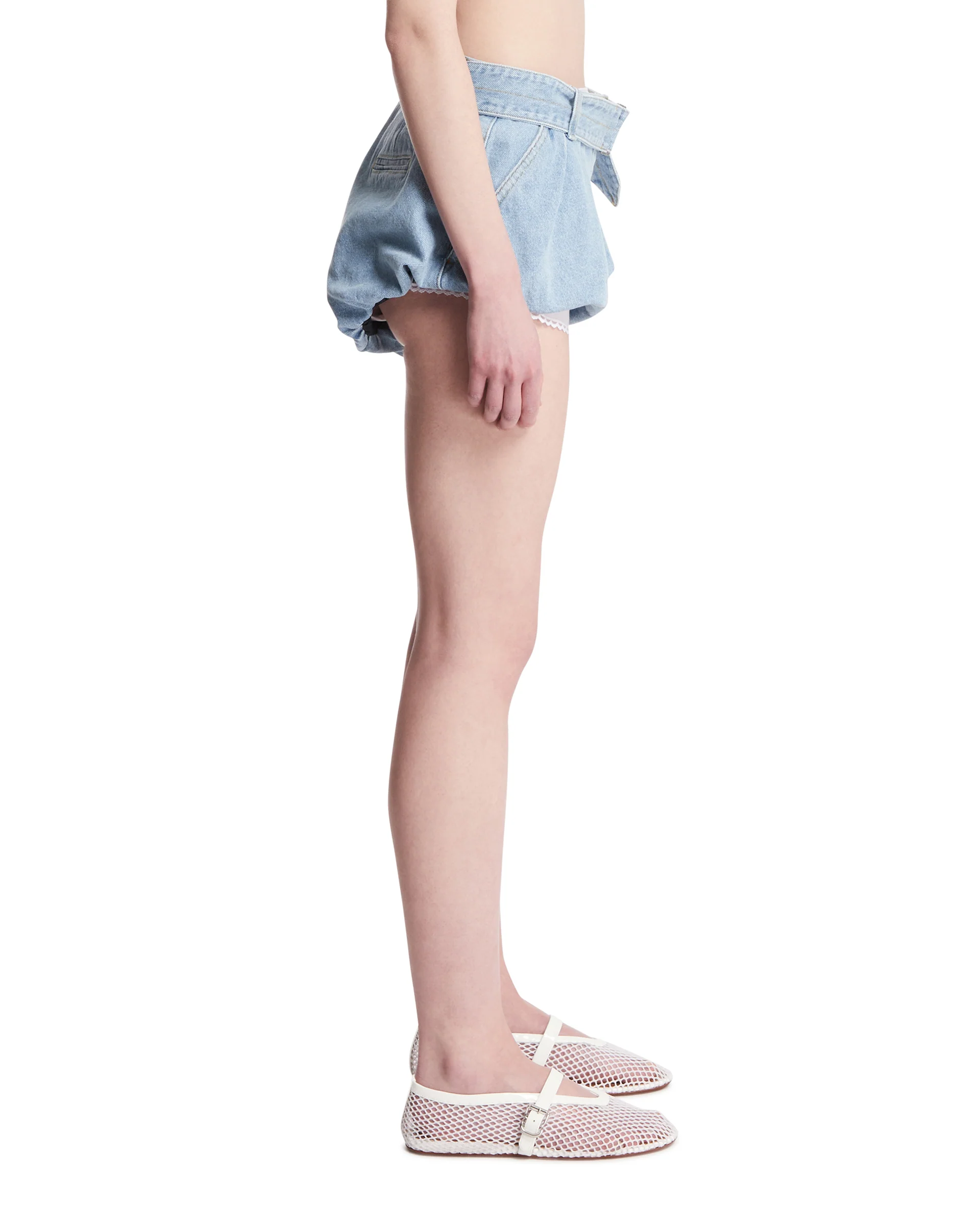 Pantaloncini In Denim Blu - Image 4