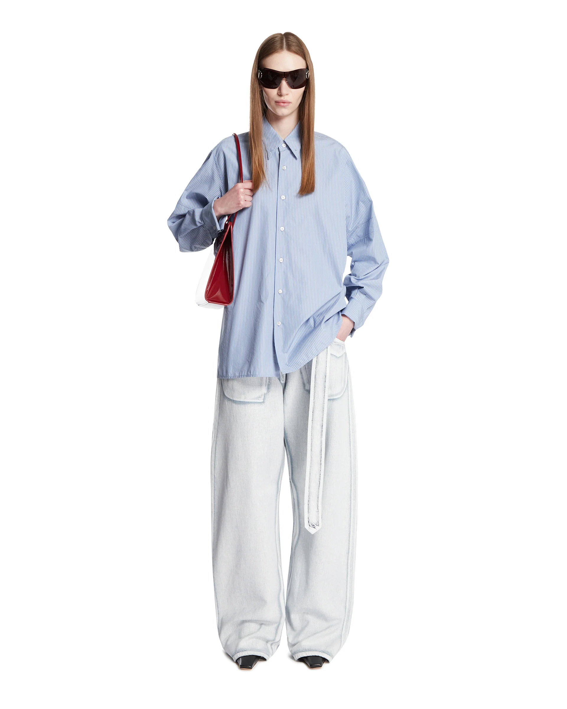 Camicia In Cotone A Righe Azzurra - Image 3