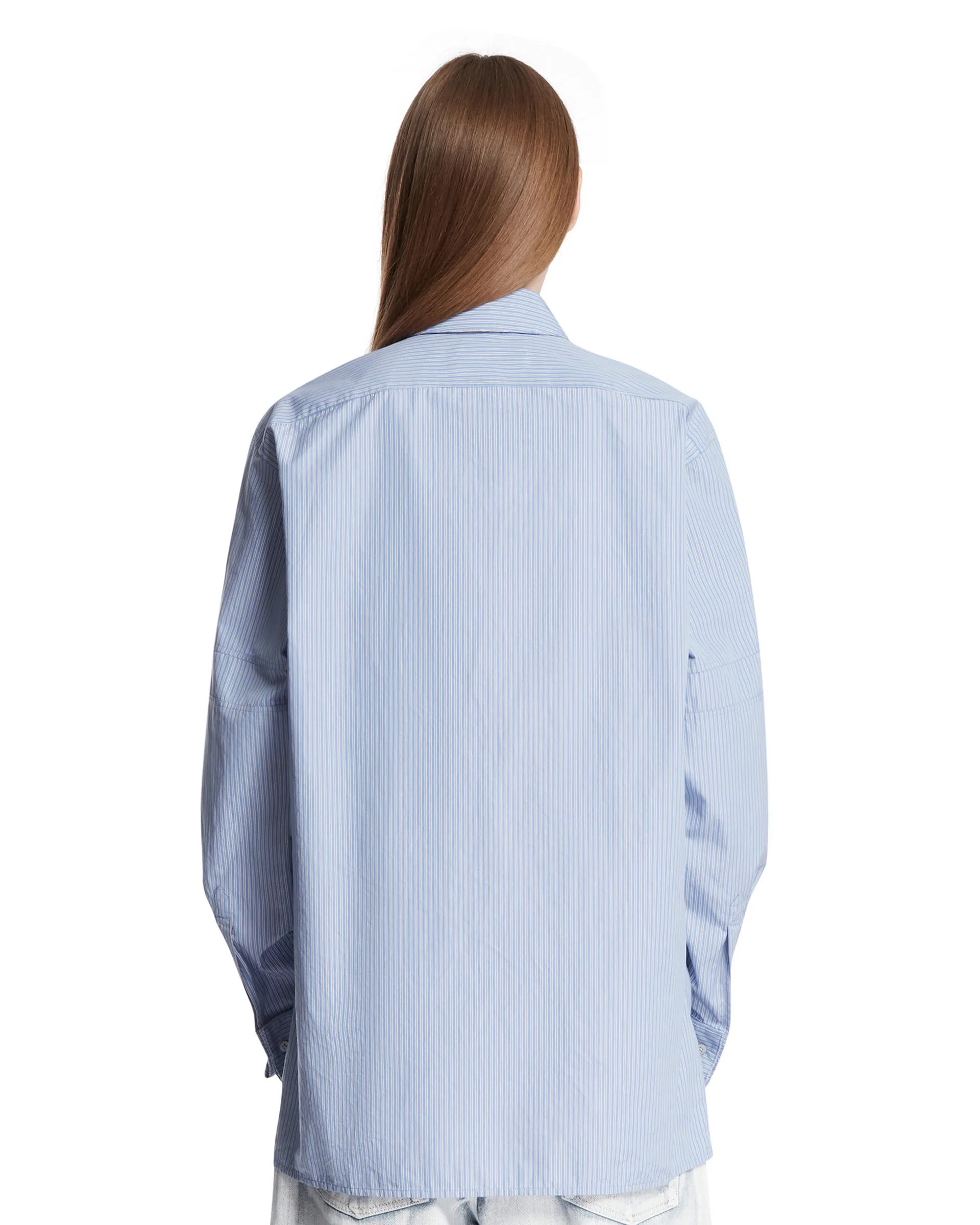 Camicia In Cotone A Righe Azzurra - Image 5