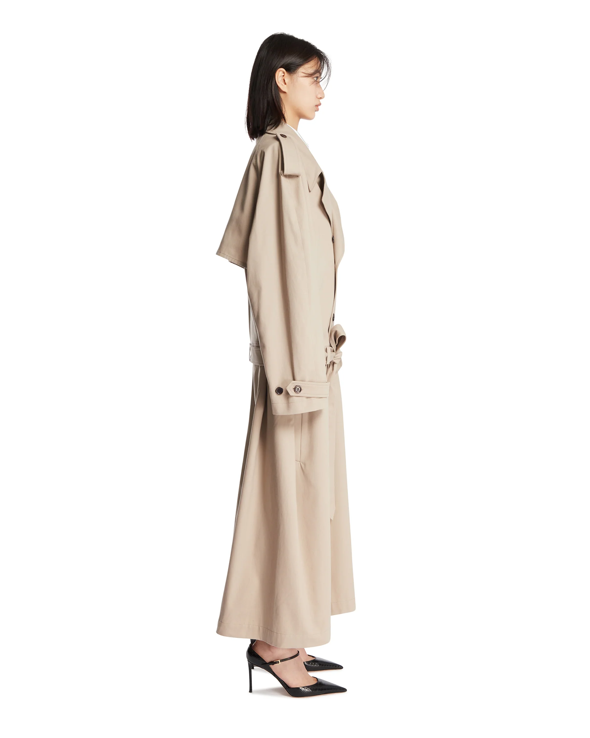 Trench Doppiopetto In Cotone Beige - Image 4