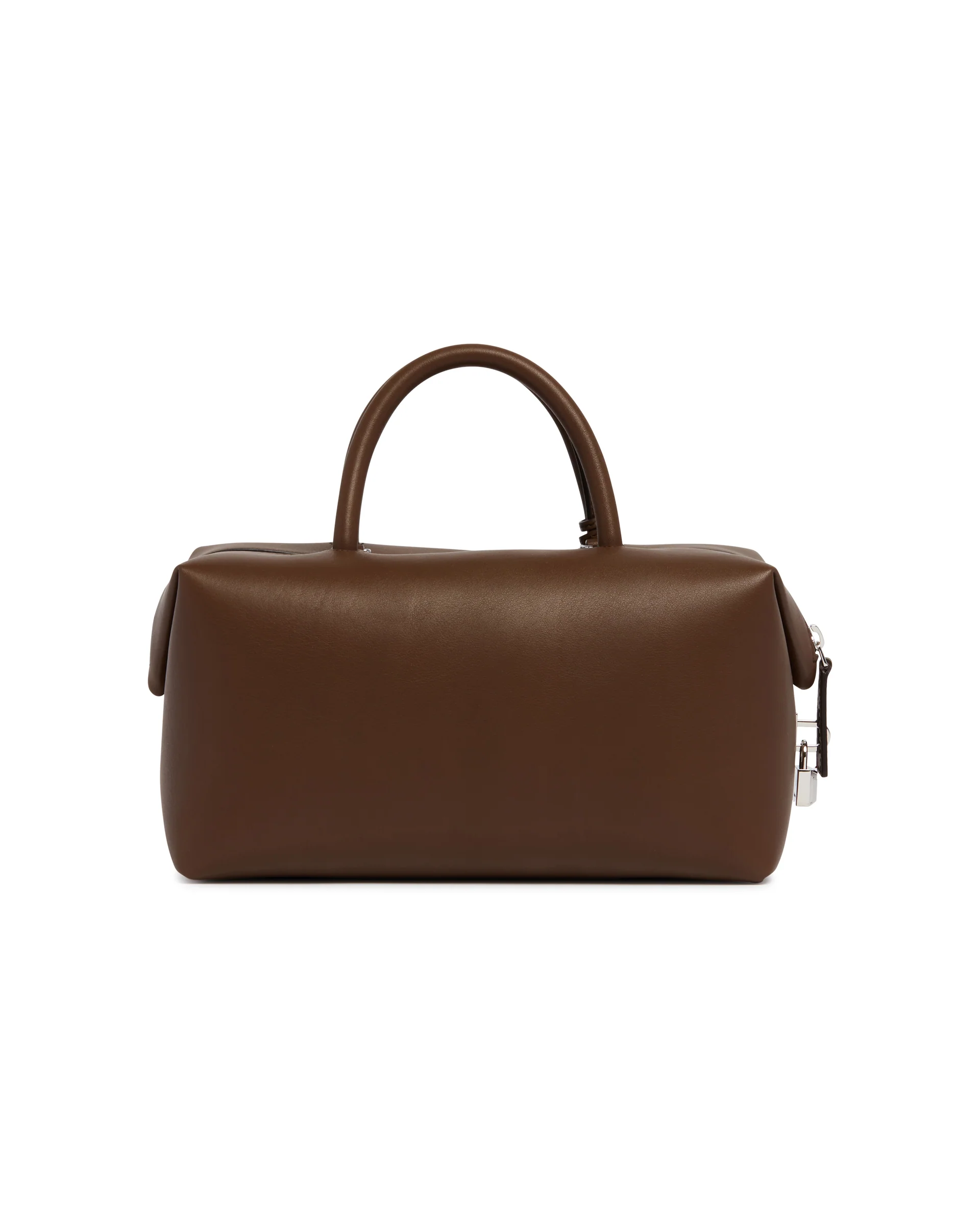 Borsa Bauletto Media Holdall In Pelle Marrone - Image 6