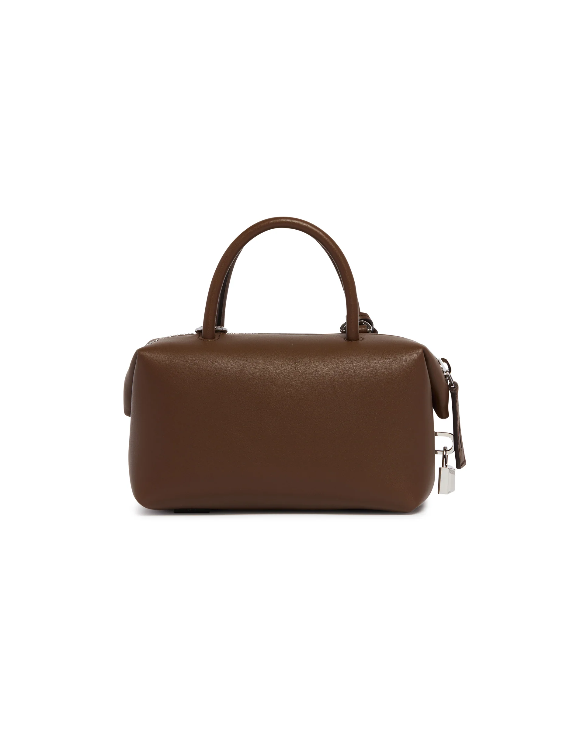 Borsa Bauletto Piccola Holdall In Pelle Marrone - Image 6