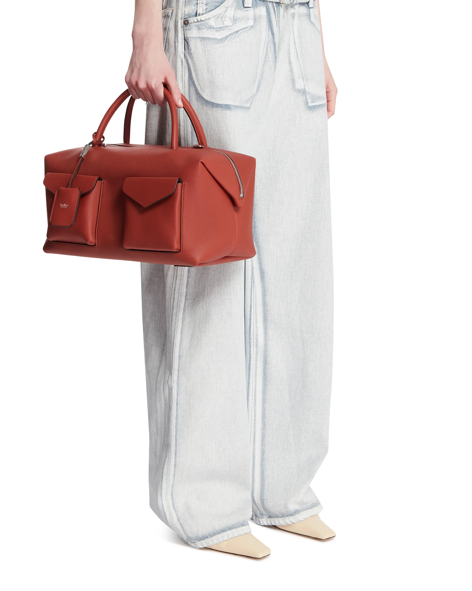 Borsa Bauletto Large Holdall Cargo in Pelle Ruggine - Image 3