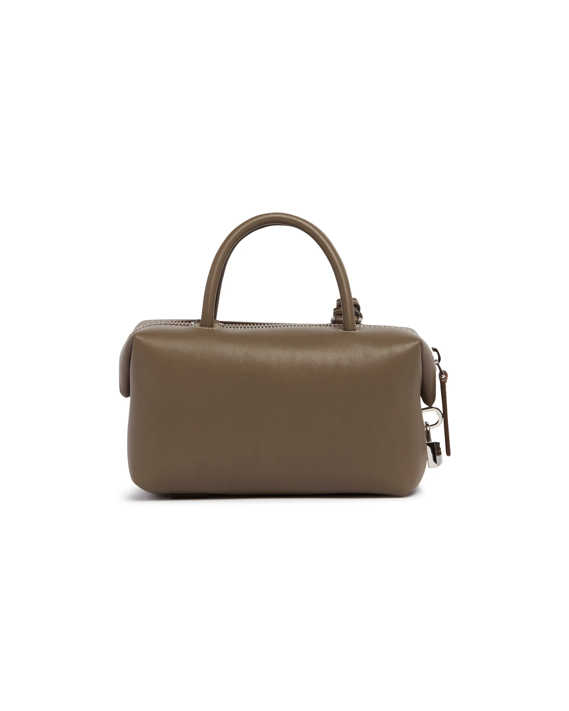 Borsa Bauletto Piccola Holdall In Pelle Color Taupe - Image 6
