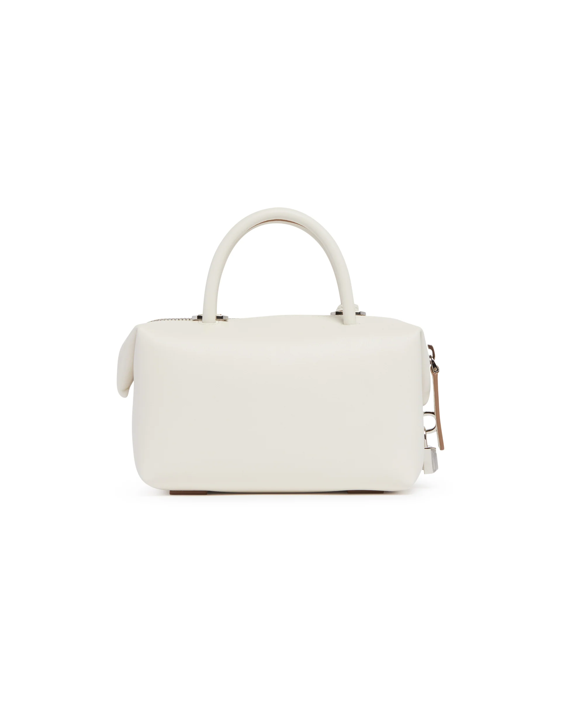 Borsa Bauletto Piccola Holdall In Pelle Bianca - Image 6