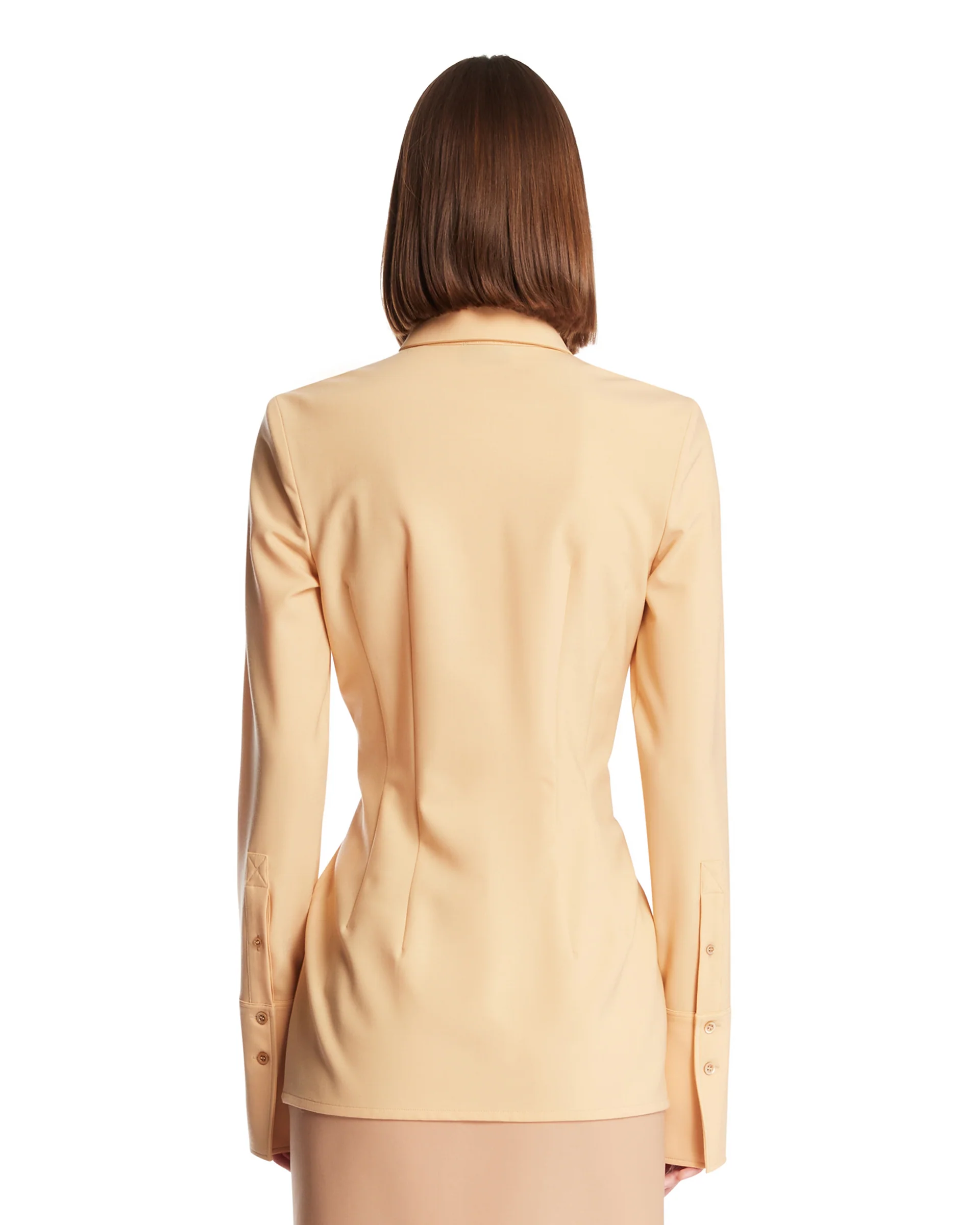 Camicia Aderente In Lana Beige - Image 5