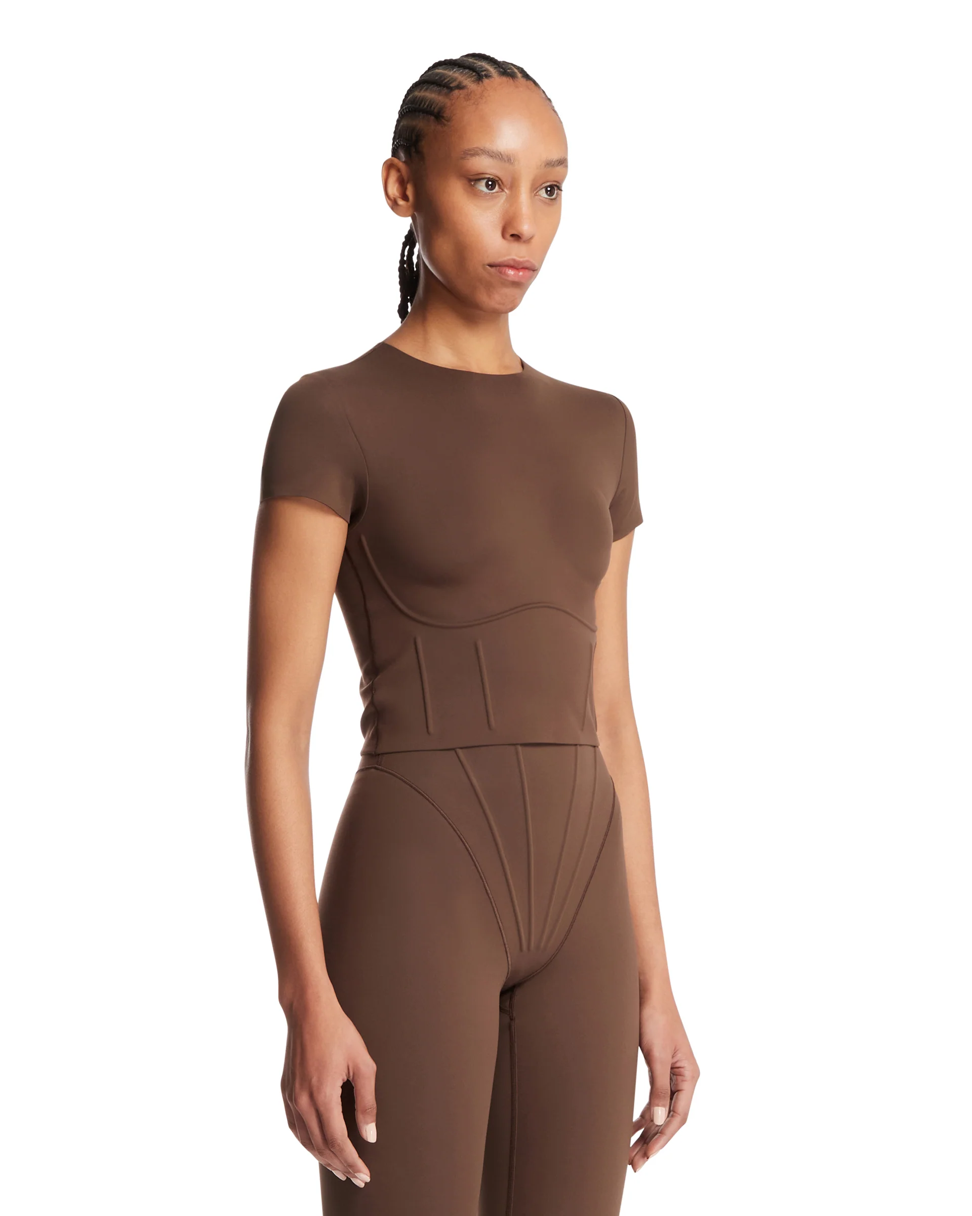 NikeSKIMS T-Shirt Cropped Marrone - Image 2