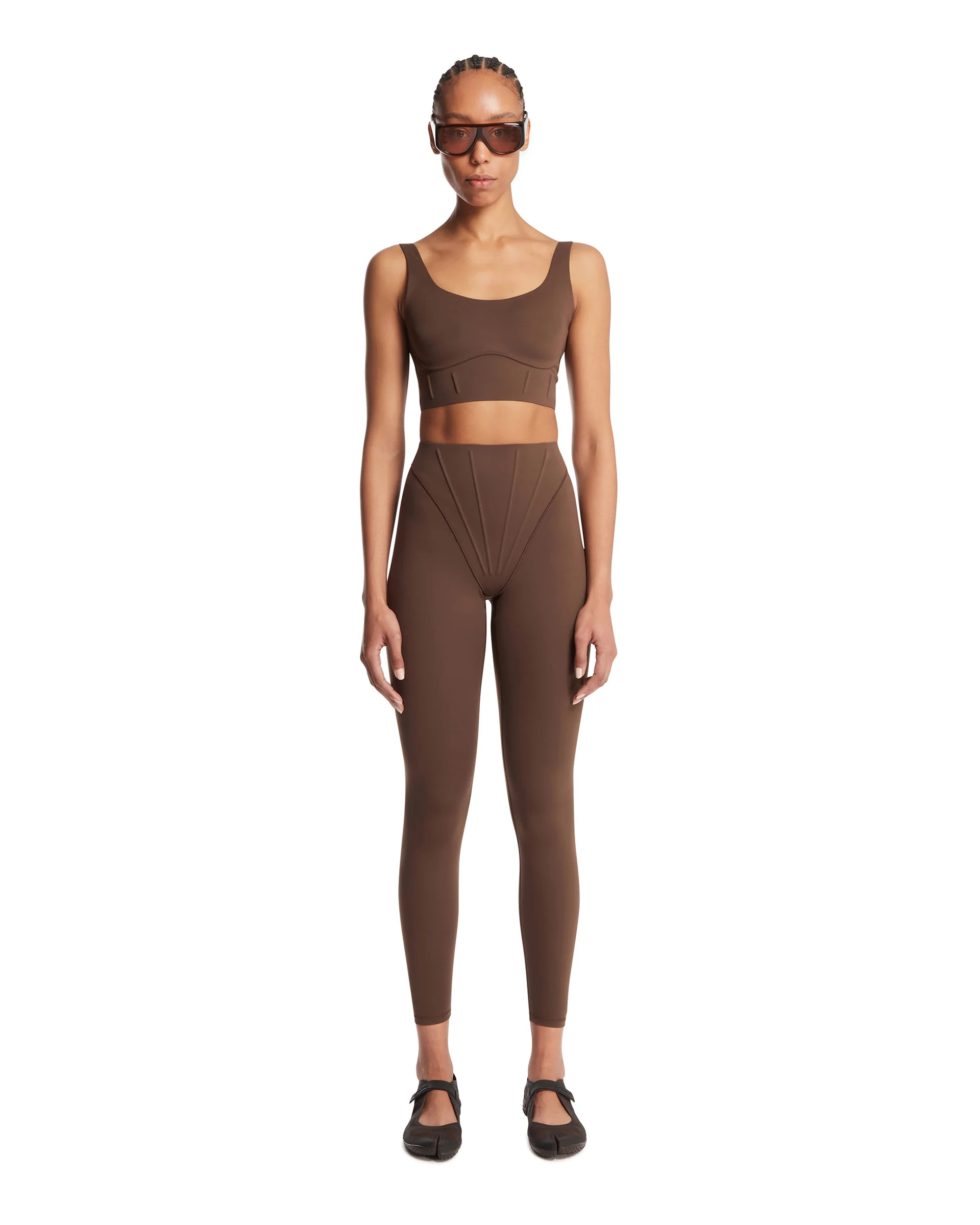 NikeSKIMS Leggings A Vita Alta Marroni - Image 3