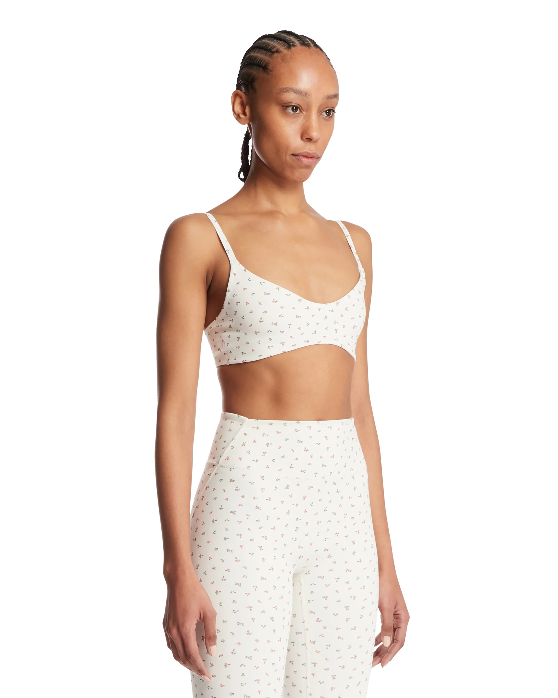 NikeSKIMS Top Micro Scoop A Fiori Bianco - Image 2