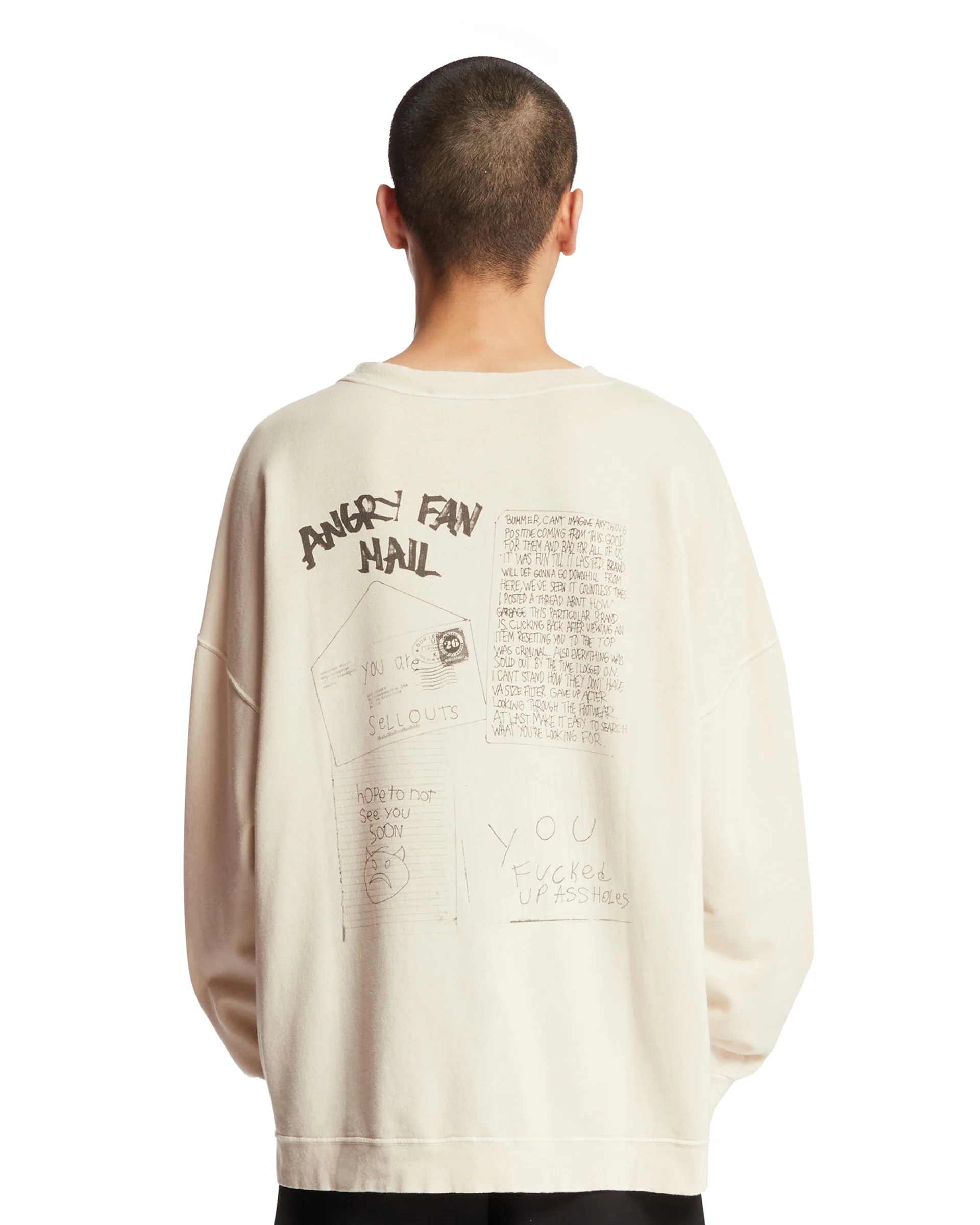Felpa Stampa Angry Fan Beige - Image 5