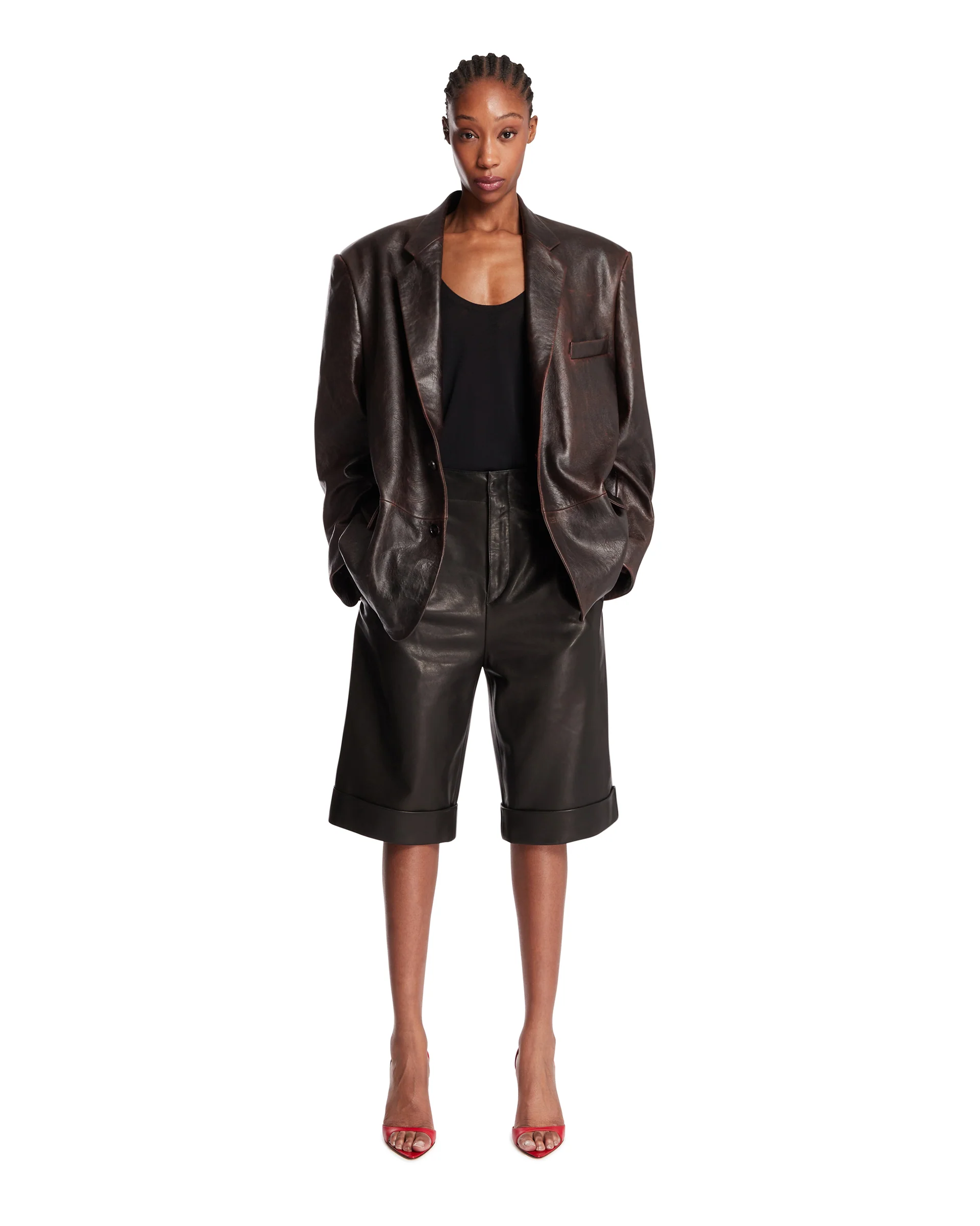 Giacca Low Fidelity In Pelle Marrone - Image 3