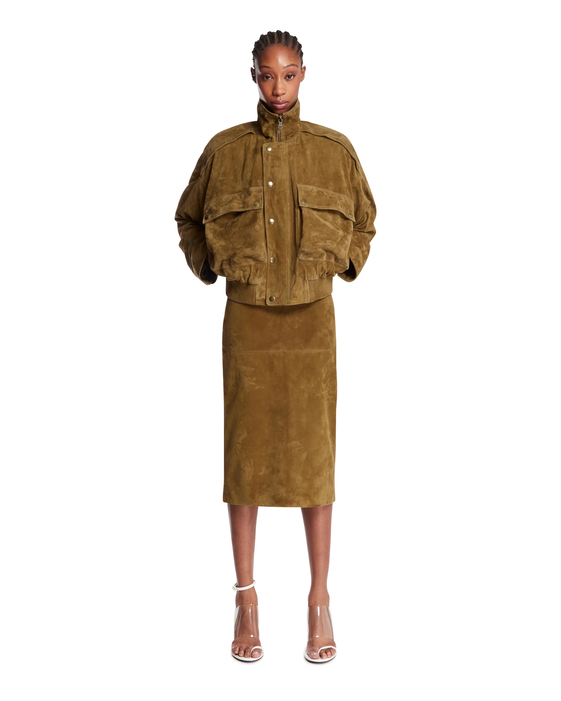 Giacca Softcore In Suede Marrone - Image 3
