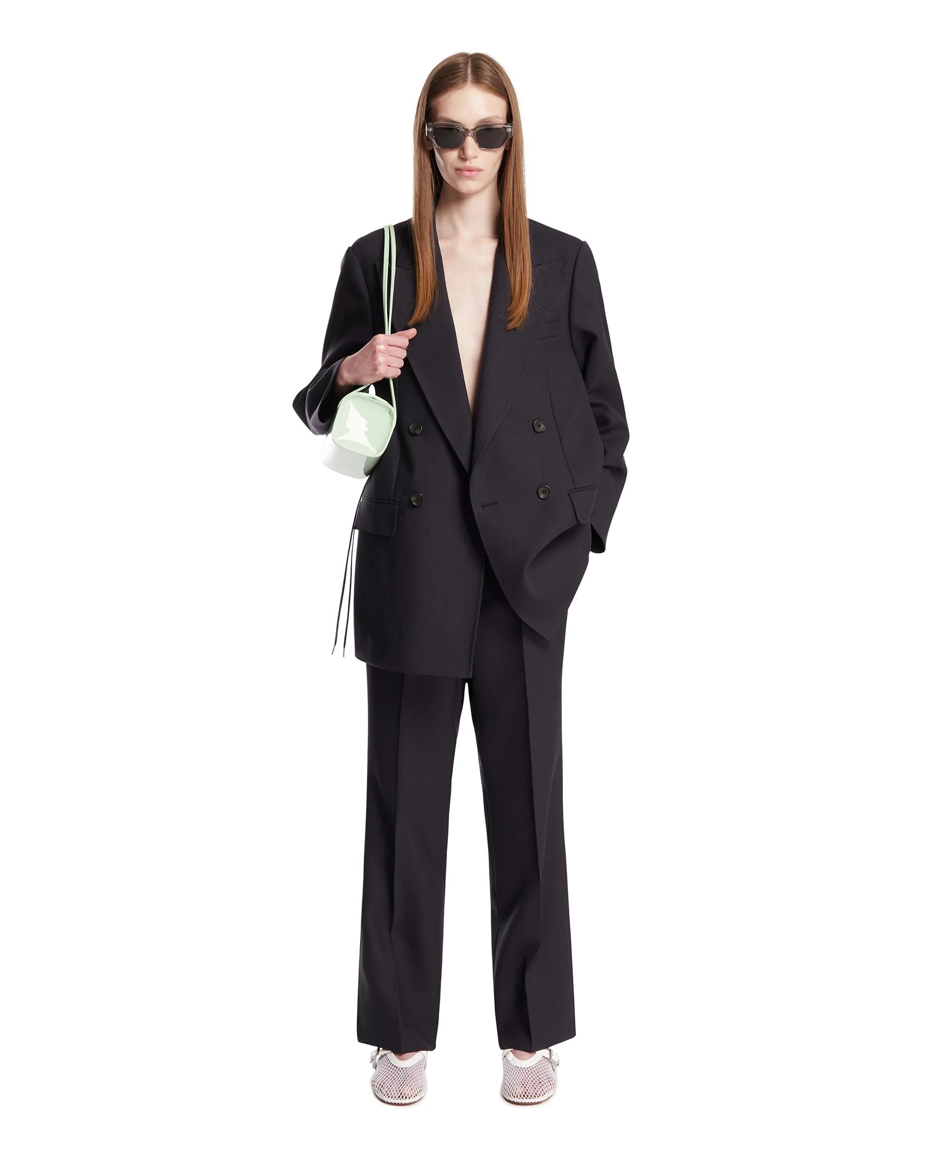 Pantaloni Sartoriali In Lana Blu - Image 3