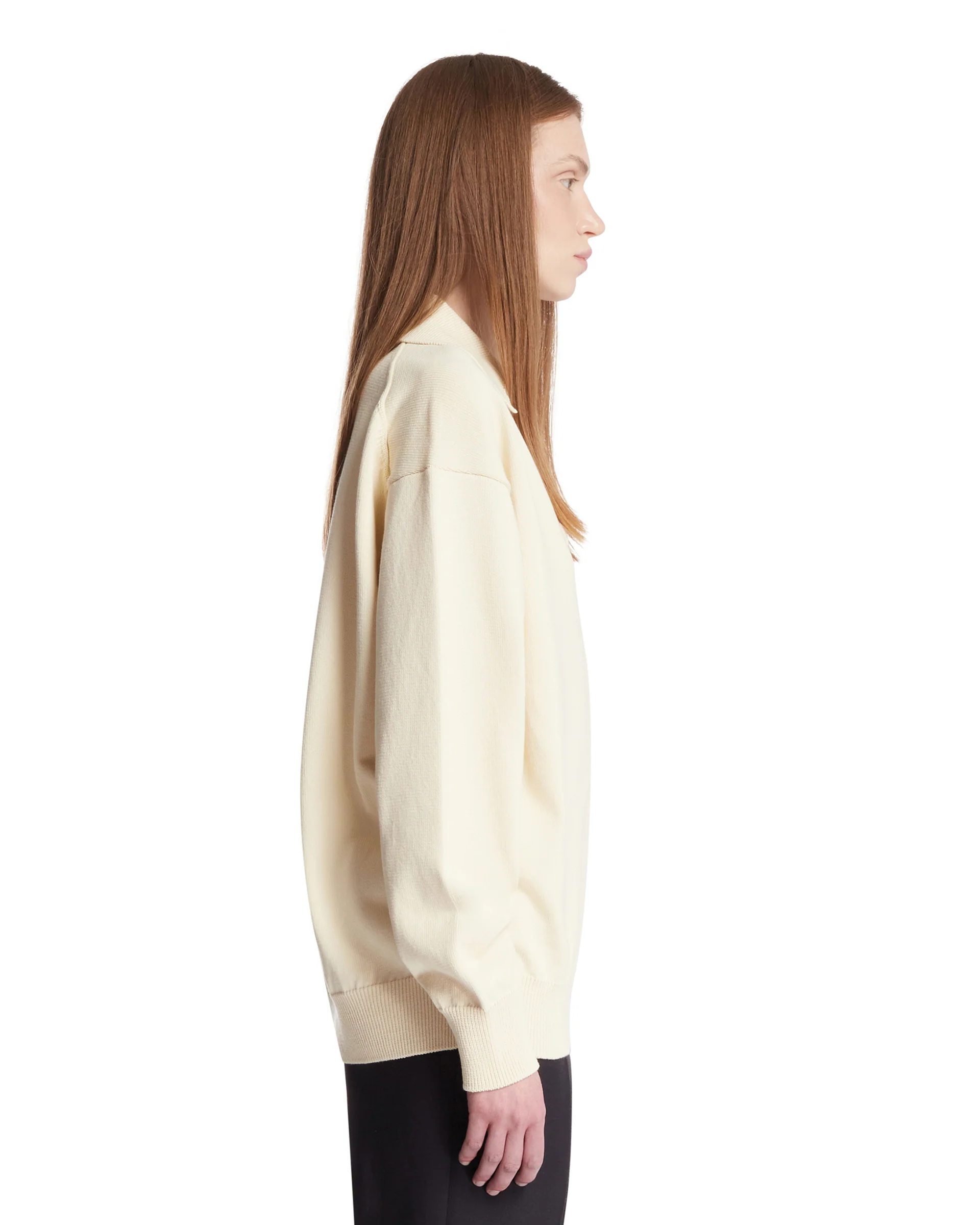 Maglione A Polo In Cotone Bianco - Image 4