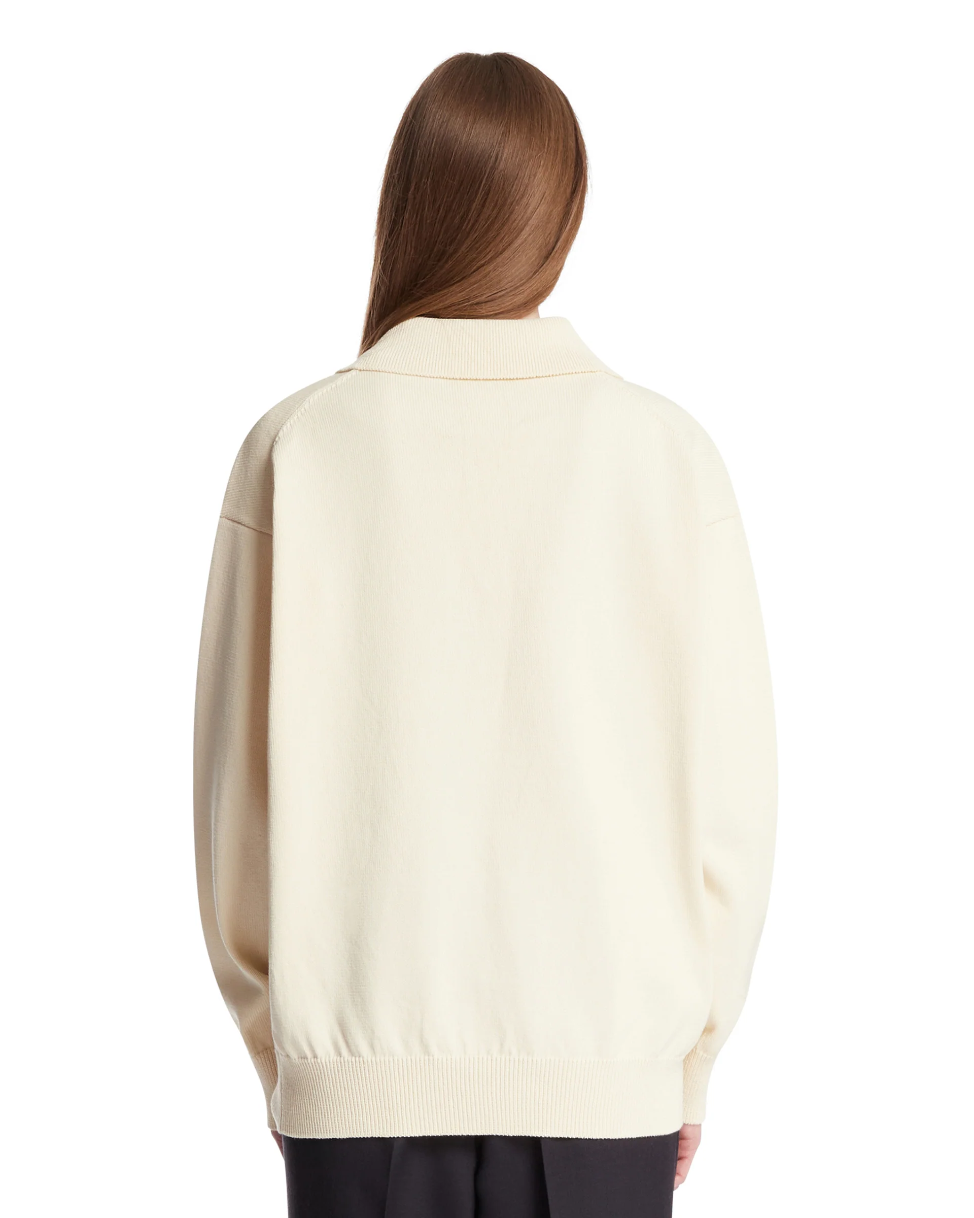 Maglione A Polo In Cotone Bianco - Image 5
