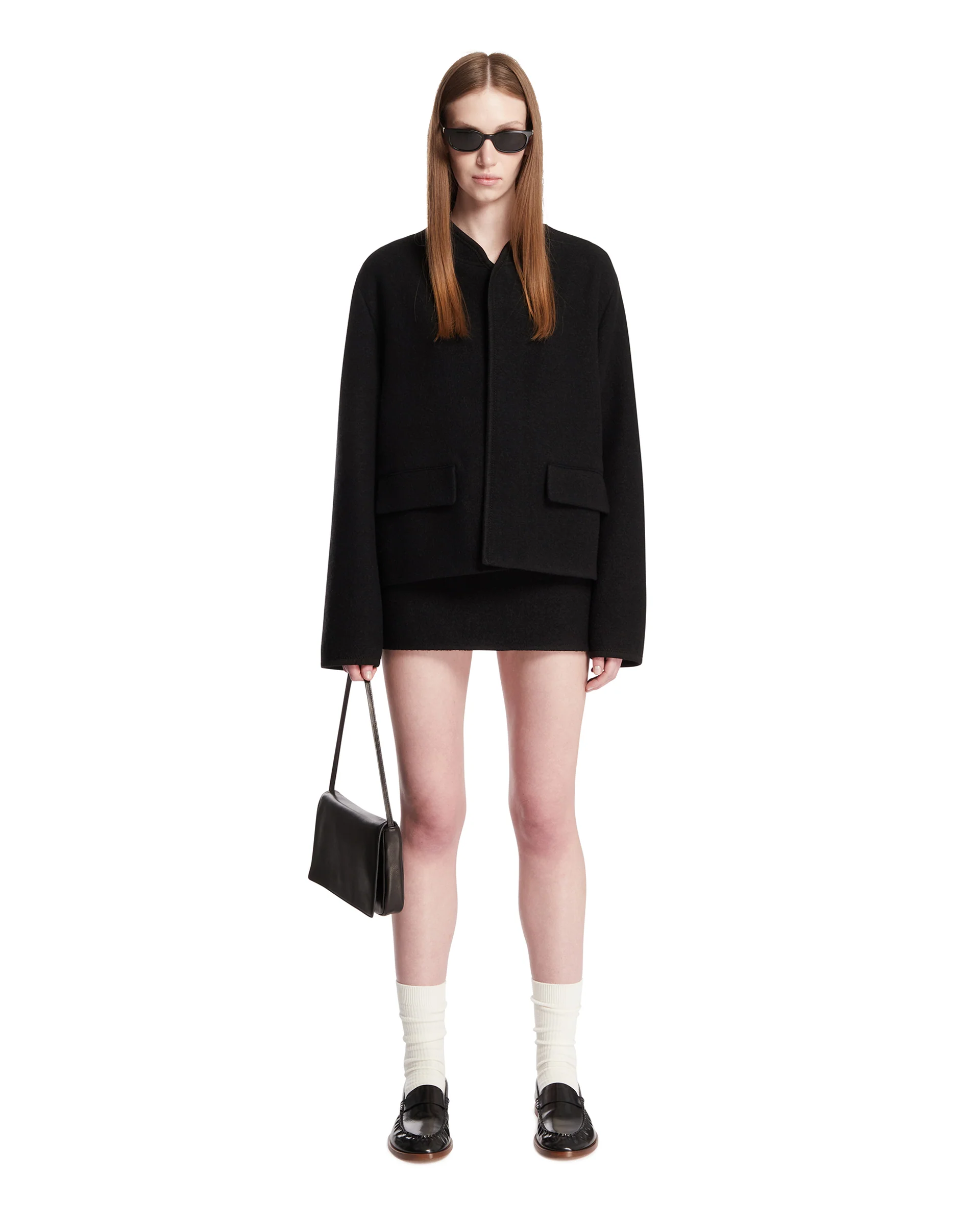 Giacca Walker Corta In Lana Nera - Image 3