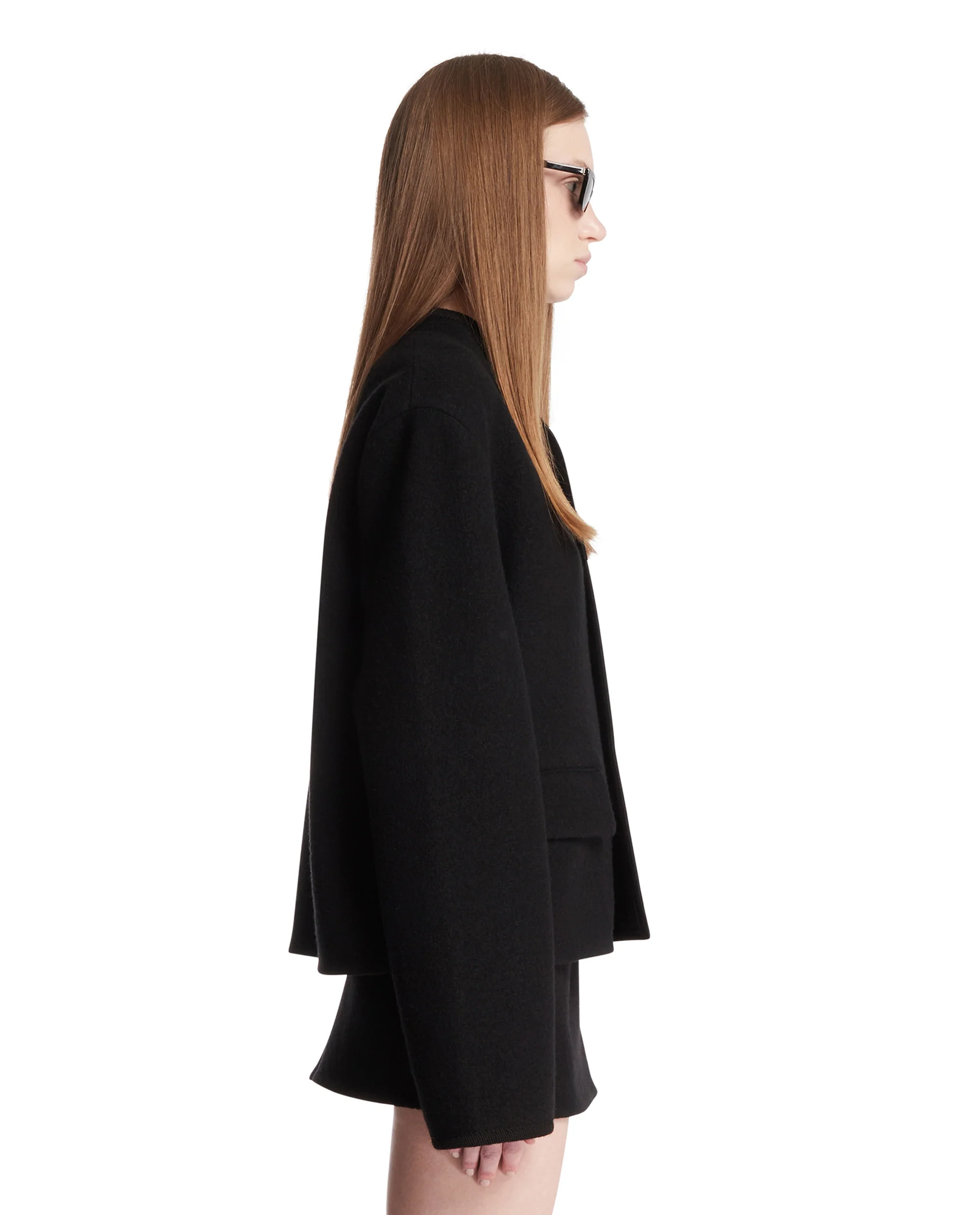 Giacca Walker Corta In Lana Nera - Image 4