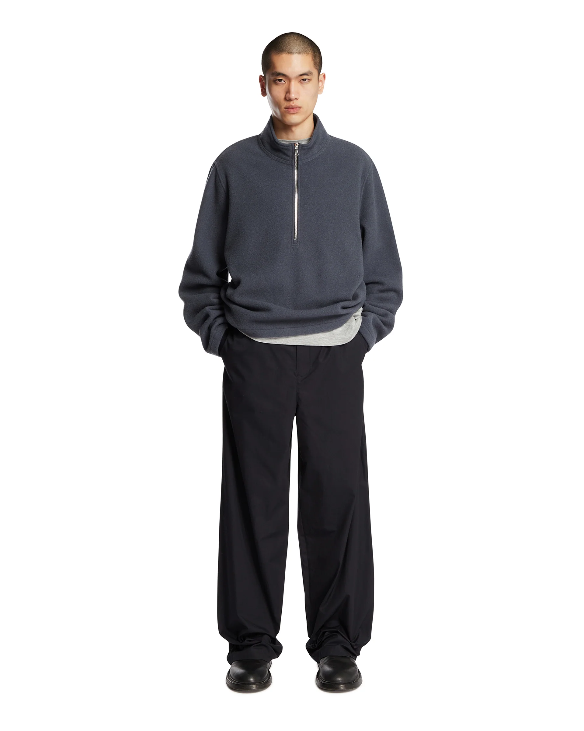 Maglione In Pile Di Lana Grigio - Image 3
