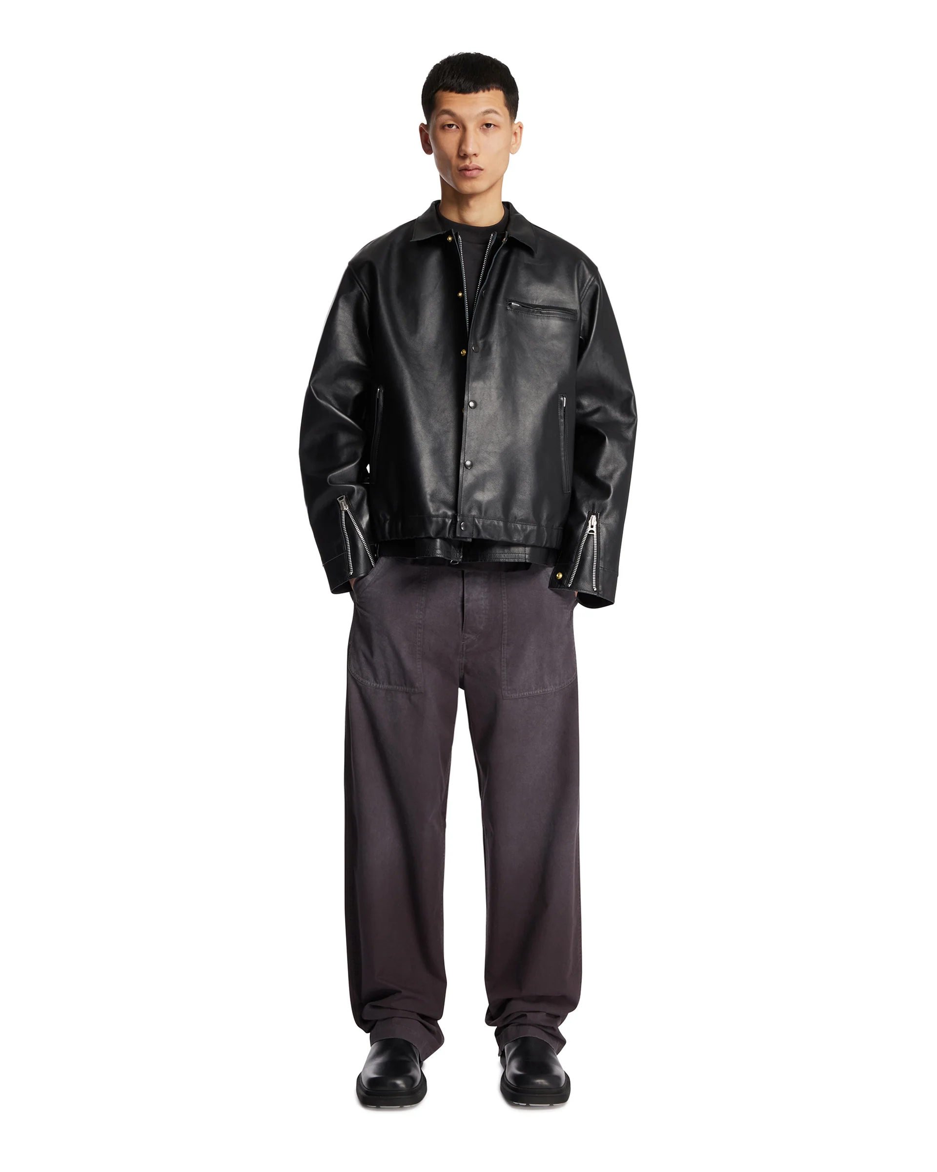 Blouson Jacket In Pelle Nera - Image 3