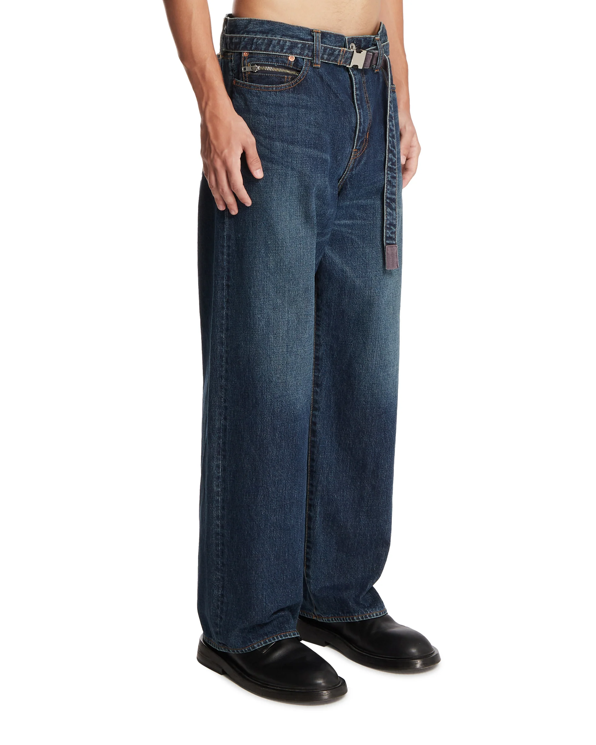 Jeans Ampi Con Cintura Blu - Image 2