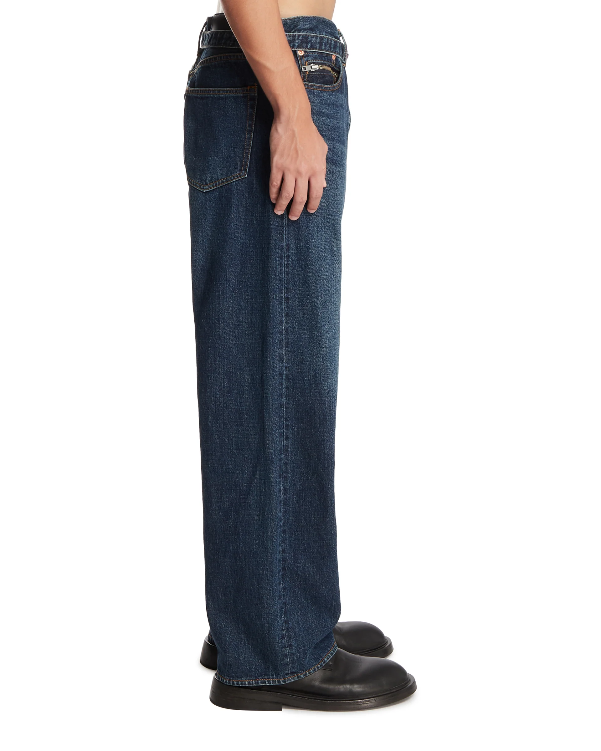 Jeans Ampi Con Cintura Blu - Image 4