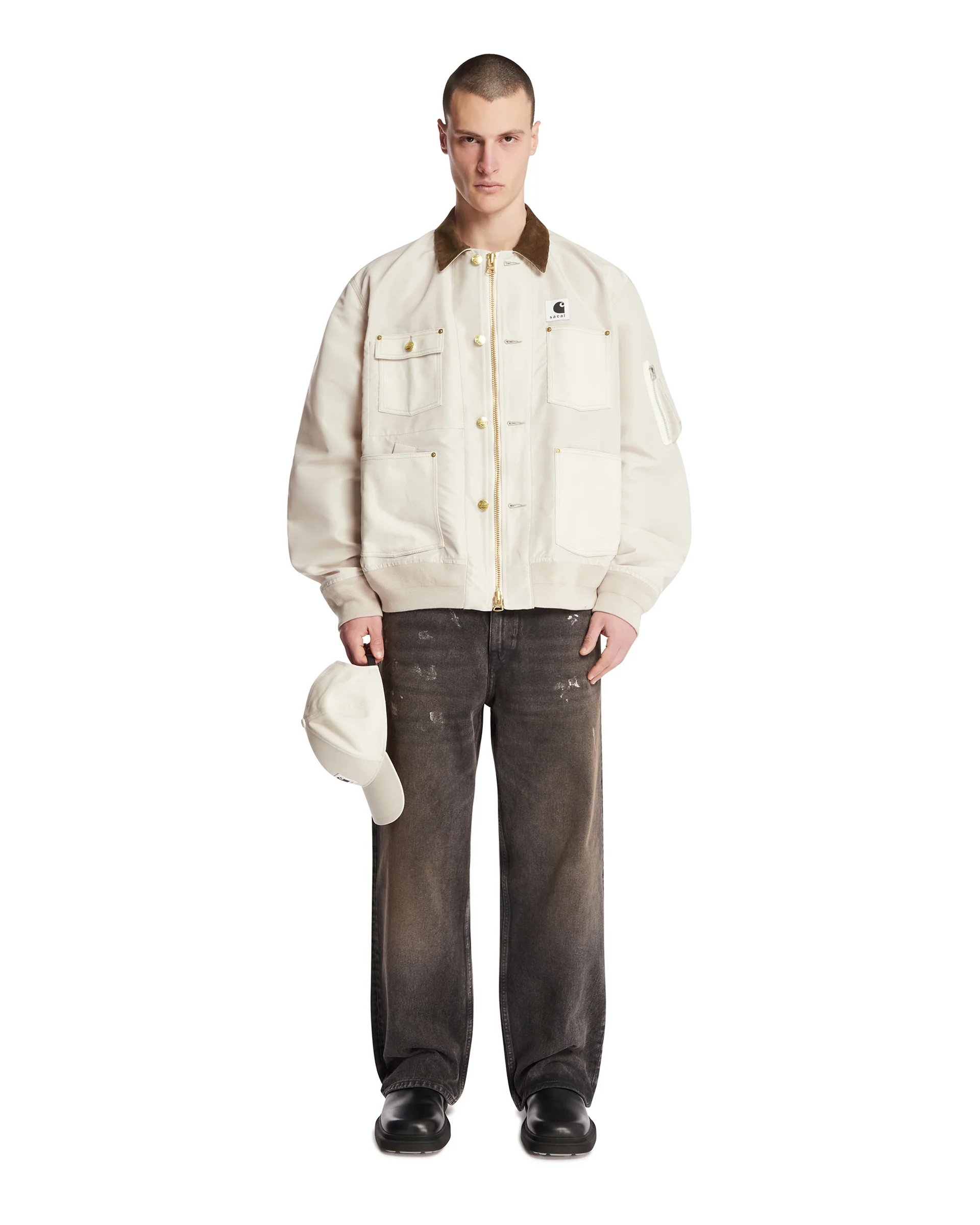 Sacai x Carhartt WIP Nylon Twill x Duck Blouson Beige - Image 3