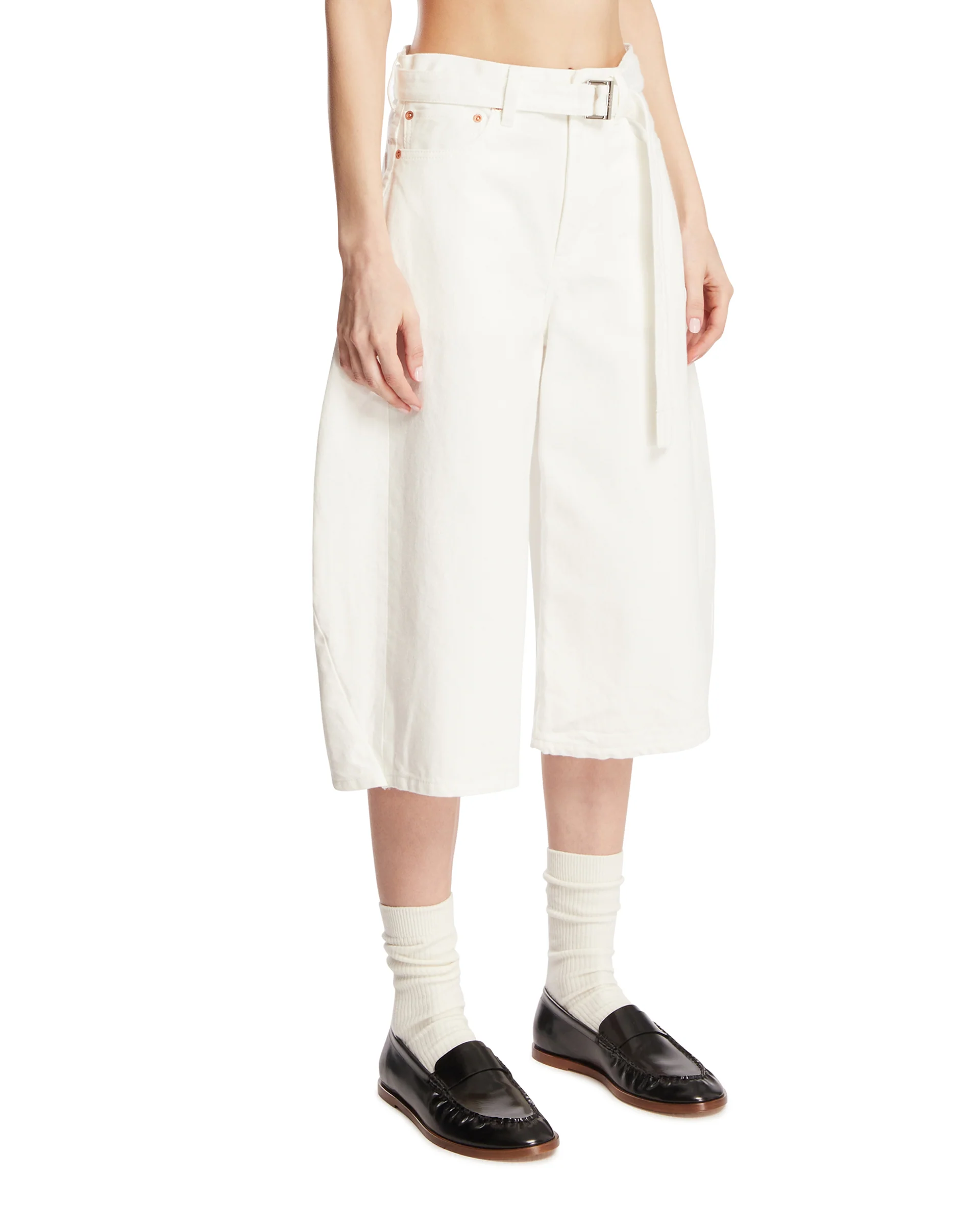 Jeans Corti A Palloncino Bianchi - Image 2